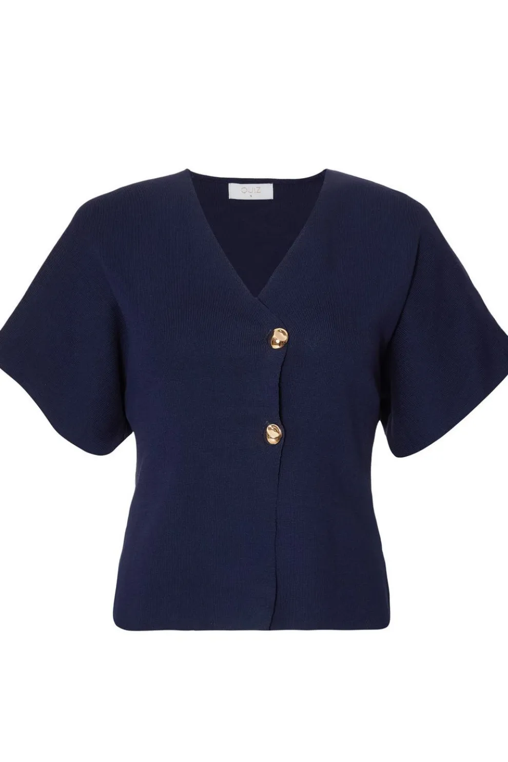 Navy Short Sleeve Knit Cardigan