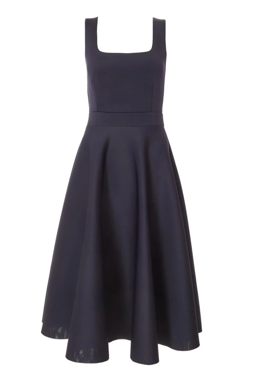 Navy Square Neckline Skater Dress