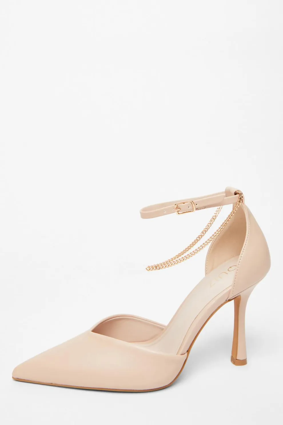 Nude Faux Leather Court Heels