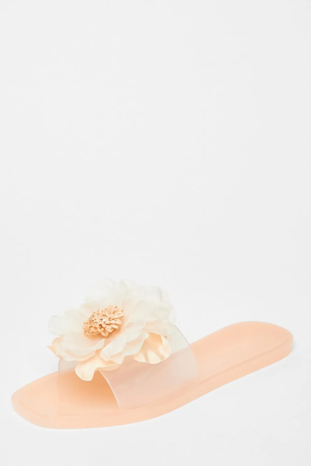 Nude Floral Jelly Sandals
