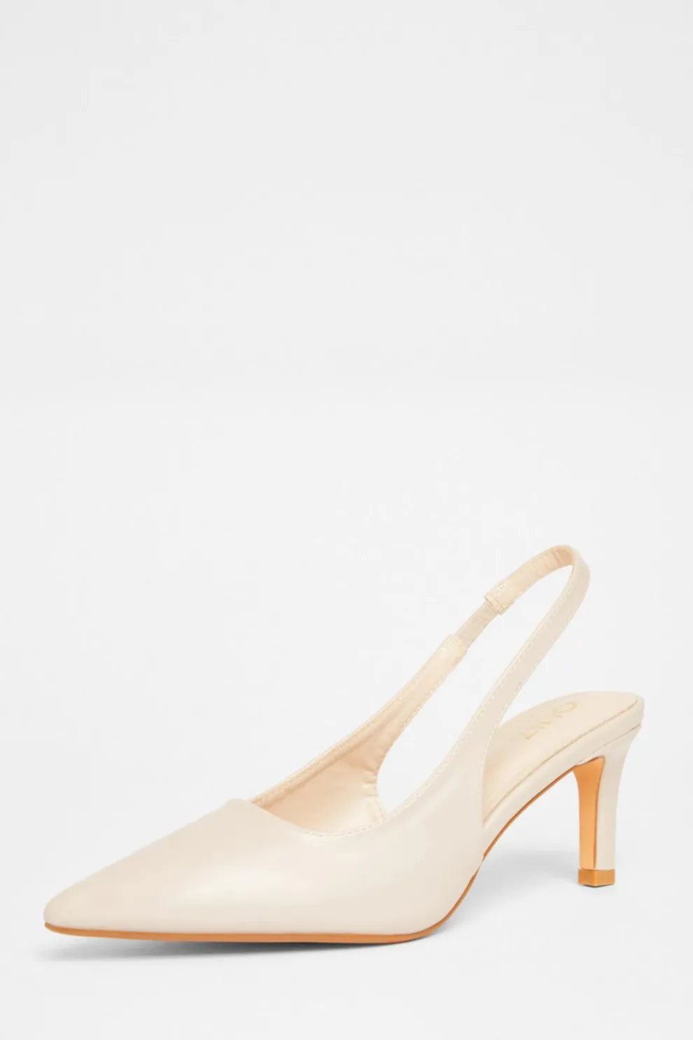 Nude Slingback Low Court Heels