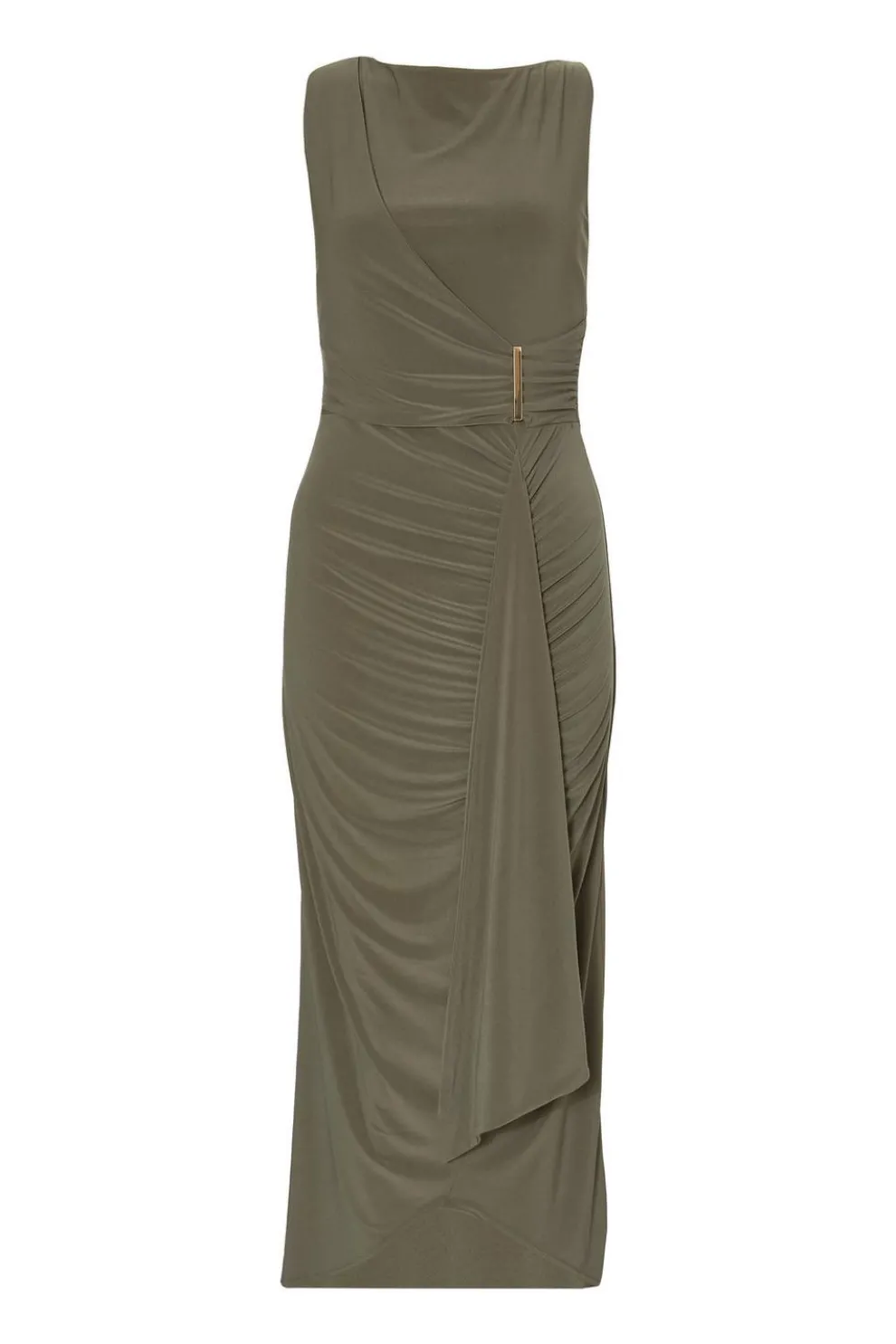Olive Wrap Midaxi Dress