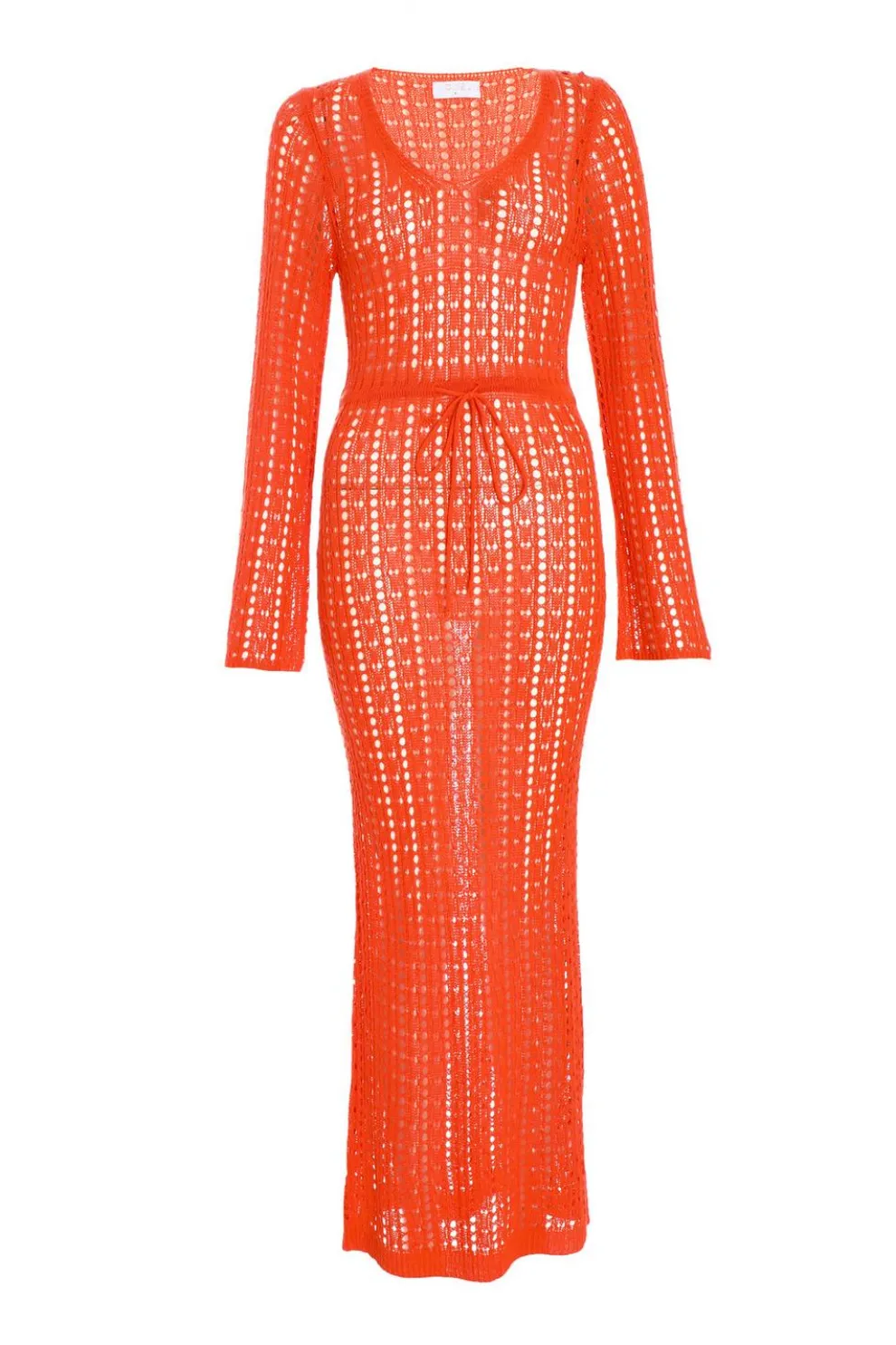 Orange Crochet Maxi Dress