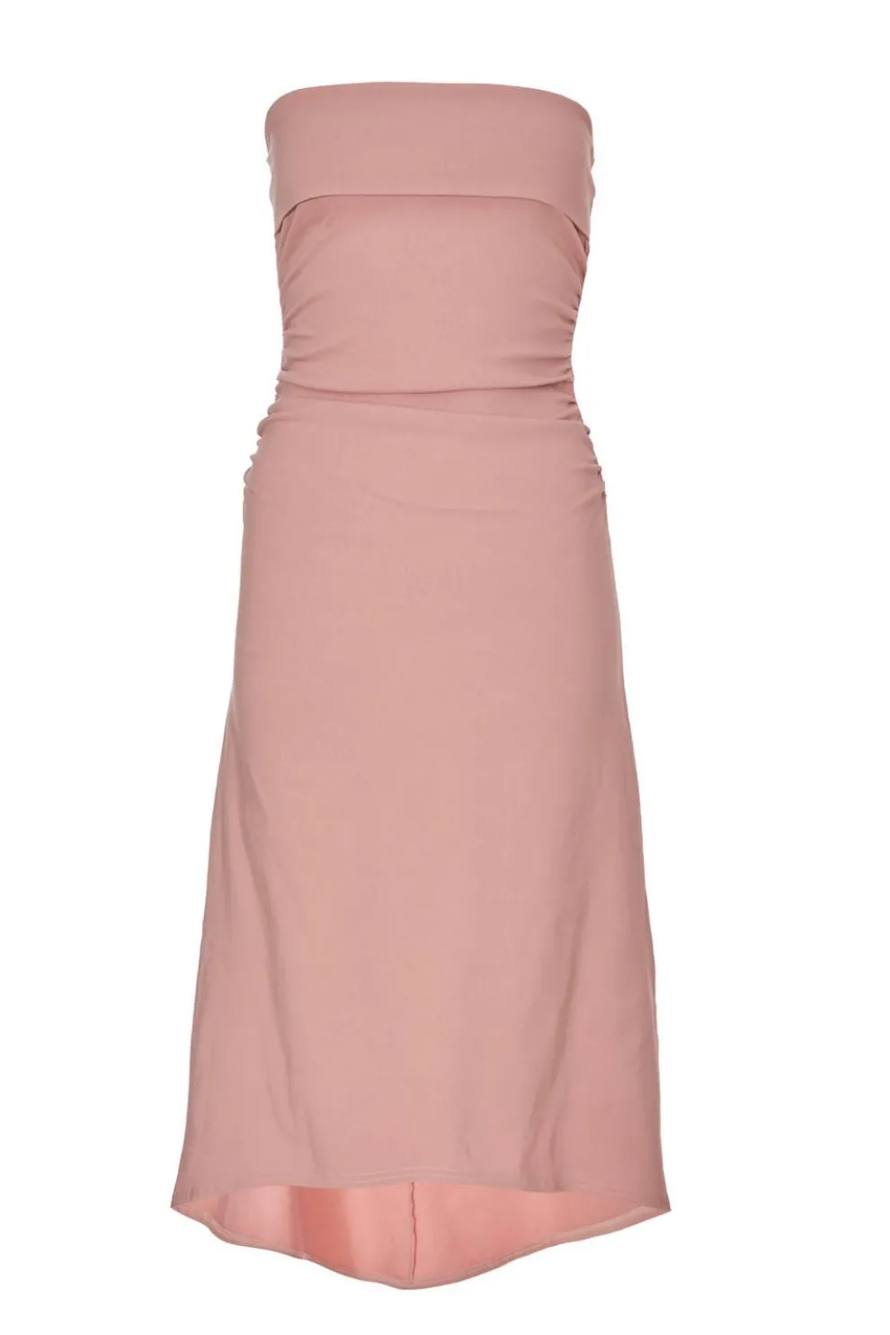 Pale Pink Bandeau Midi Dress