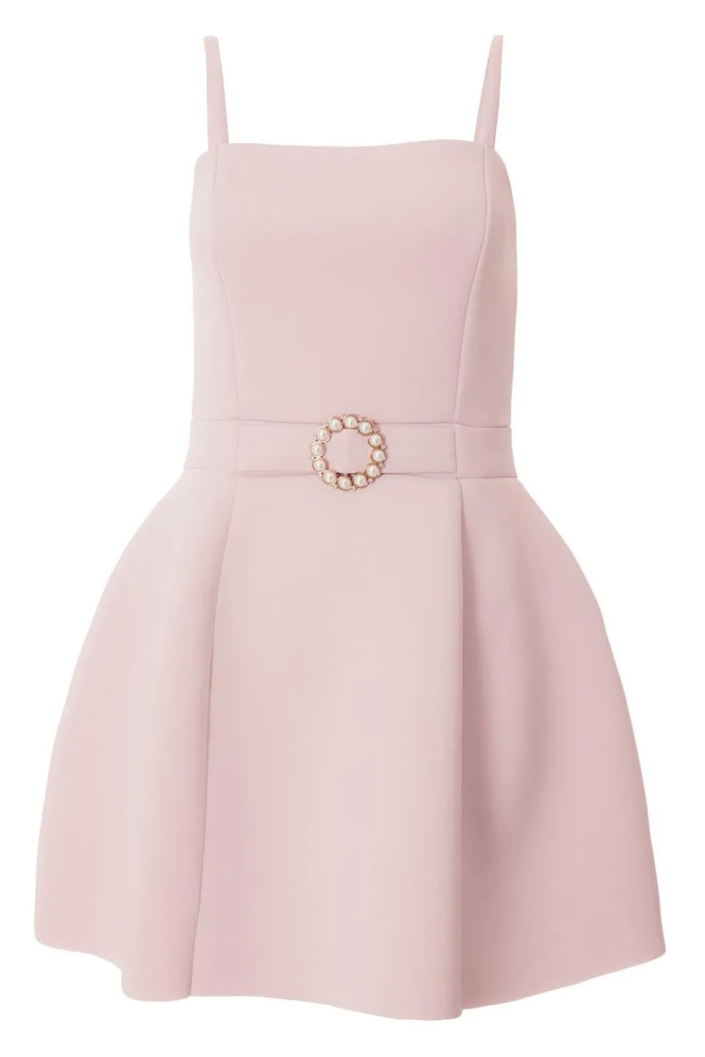 Pale Pink Buckle Mini Dress