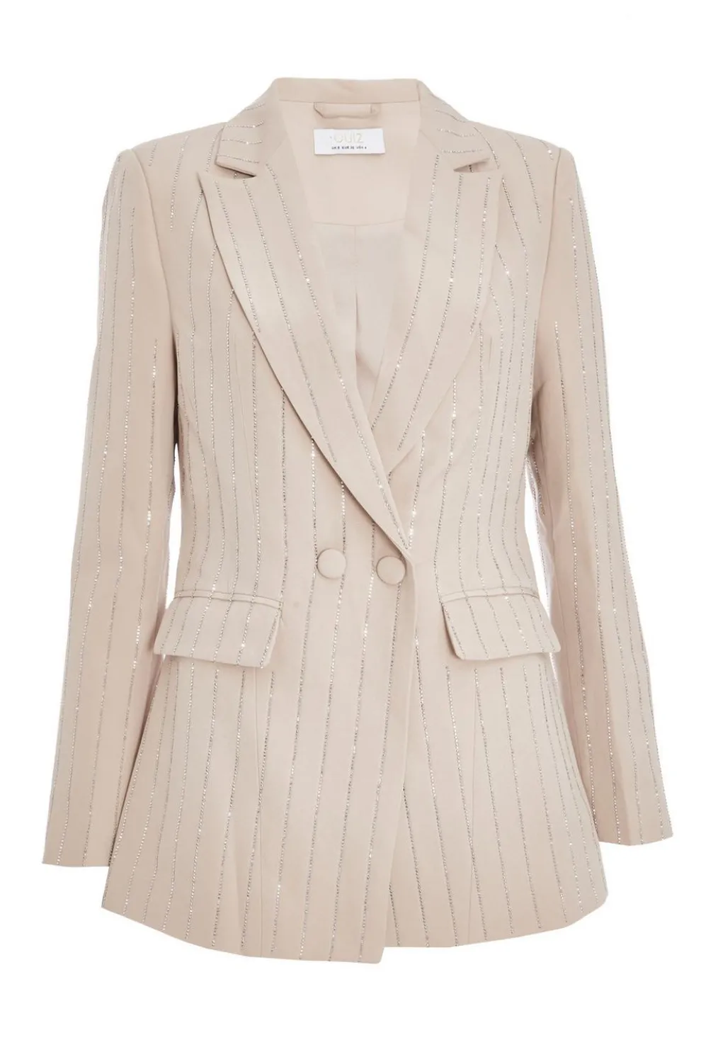 Petite Beige Embellished Blazer