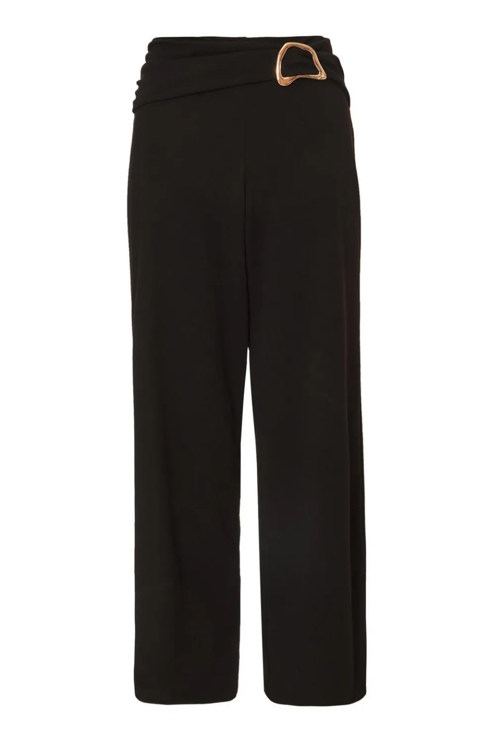 Petite Black Tie Waist Palazzo Trousers