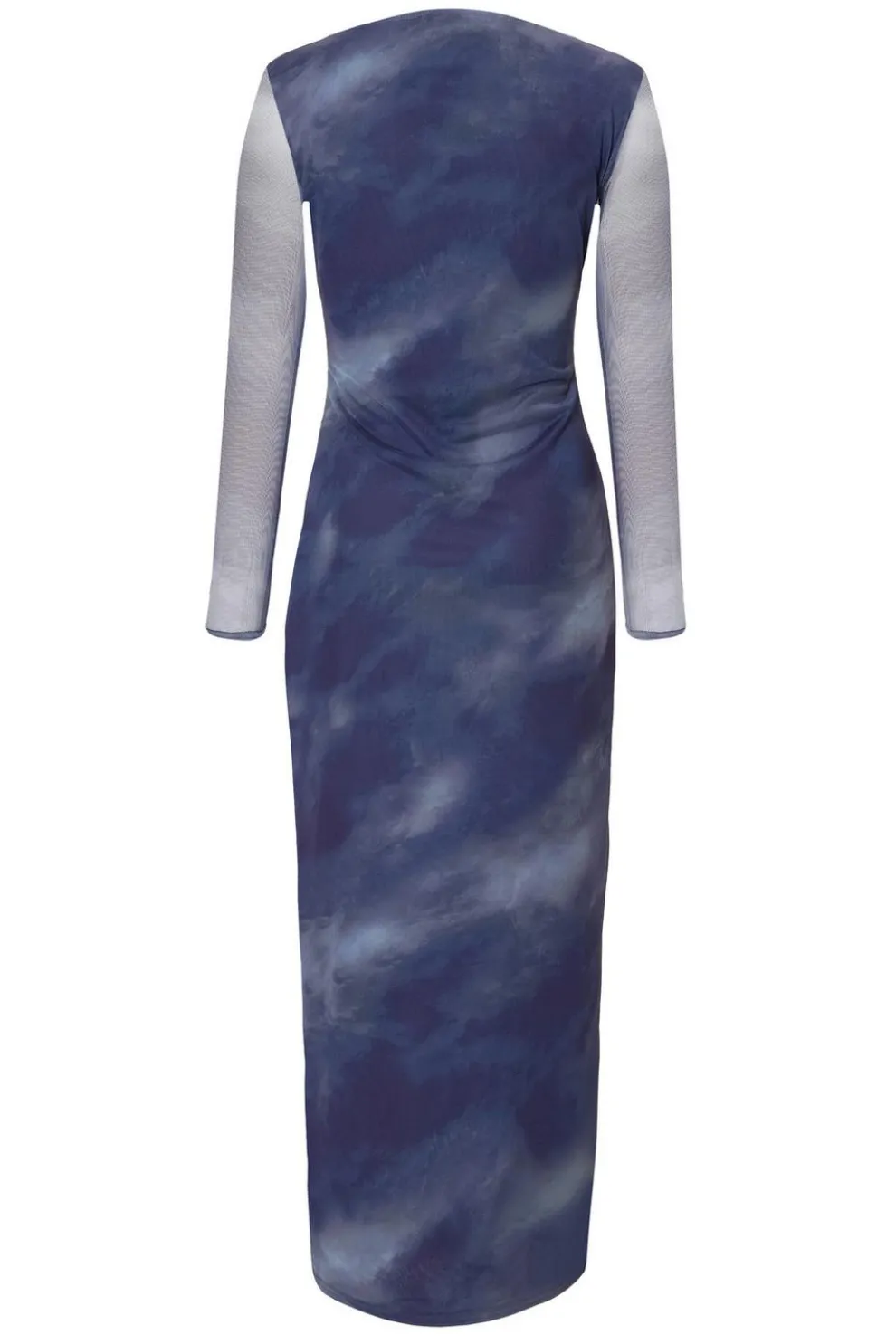 Petite Blue Printed Long Sleeve Midaxi Dress