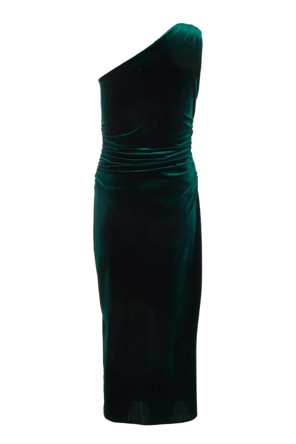 Petite Bottle Green Velvet Midaxi Dress