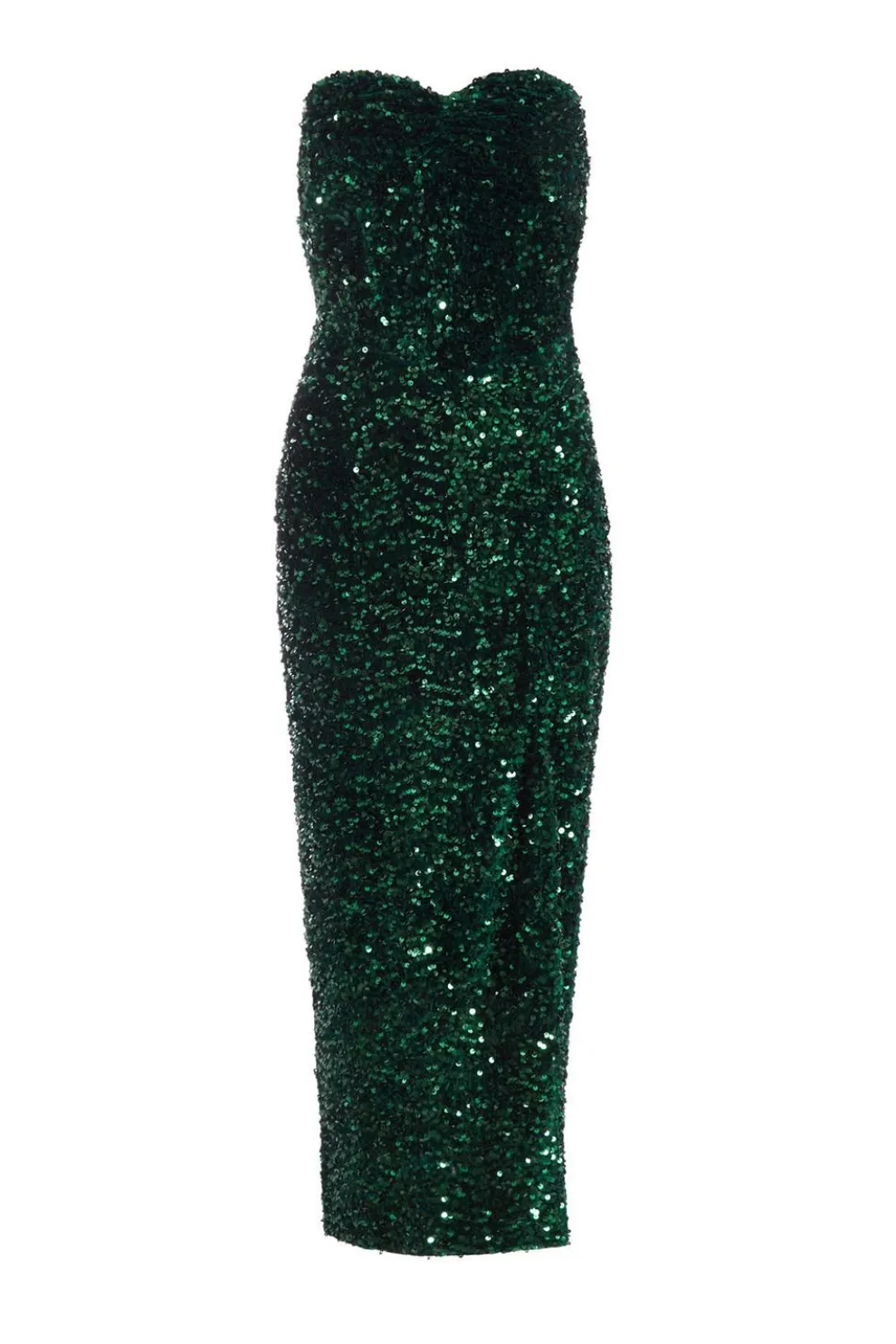Petite Bottle Green Sequin Midaxi Dress