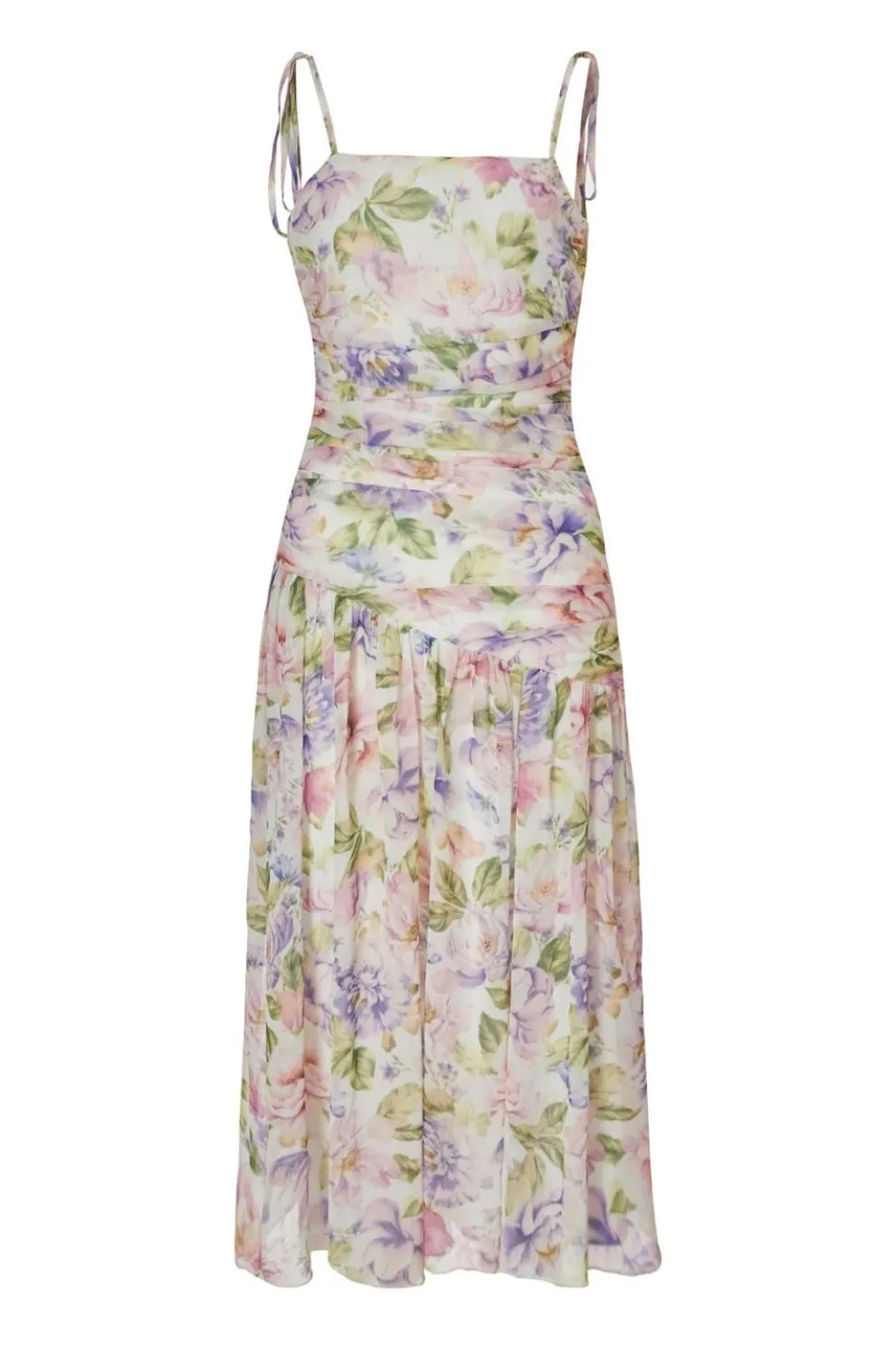 Petite Chiffon Floral Midi Dress