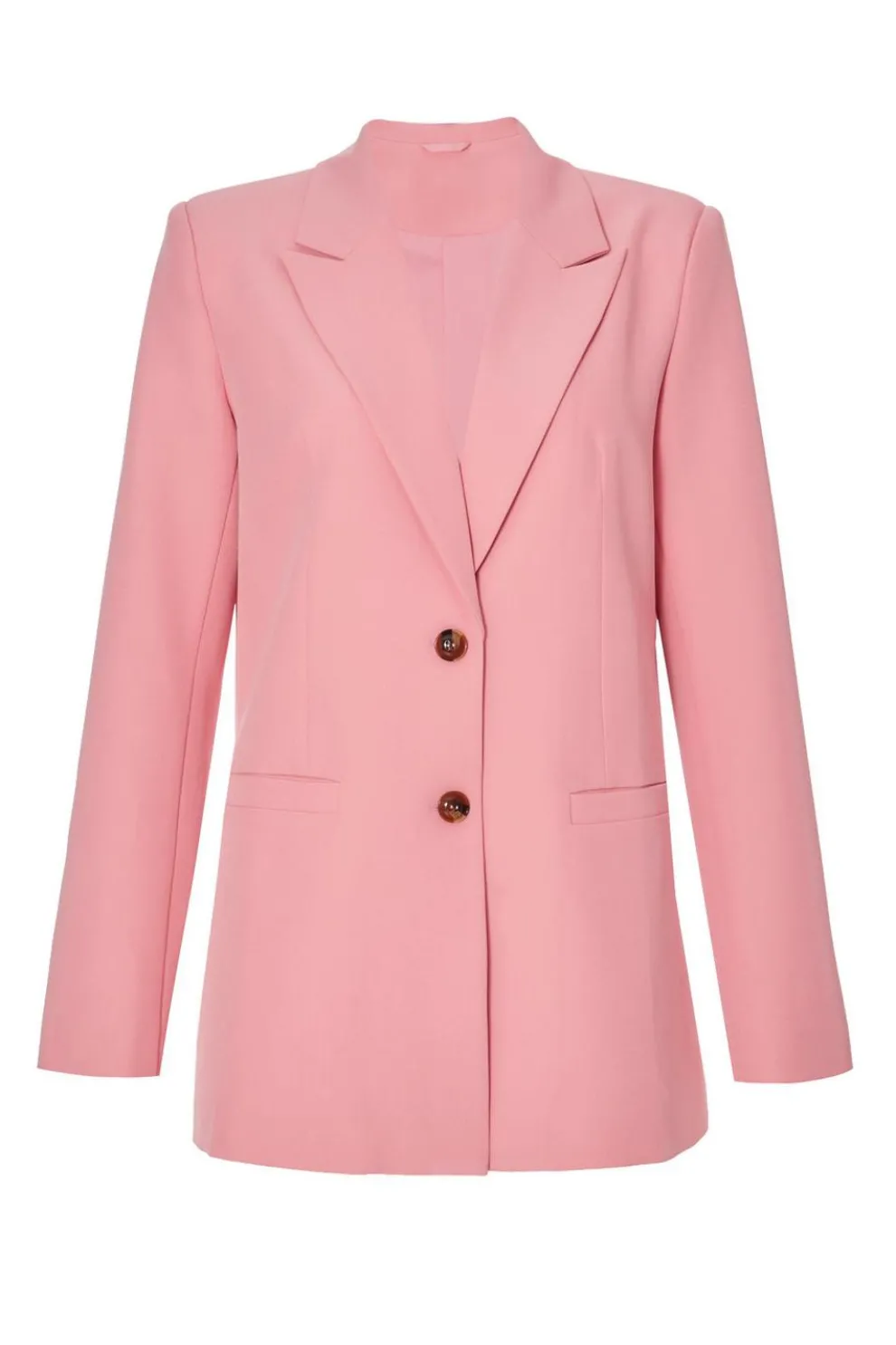 Petite Coral Woven Long Sleeve Blazer