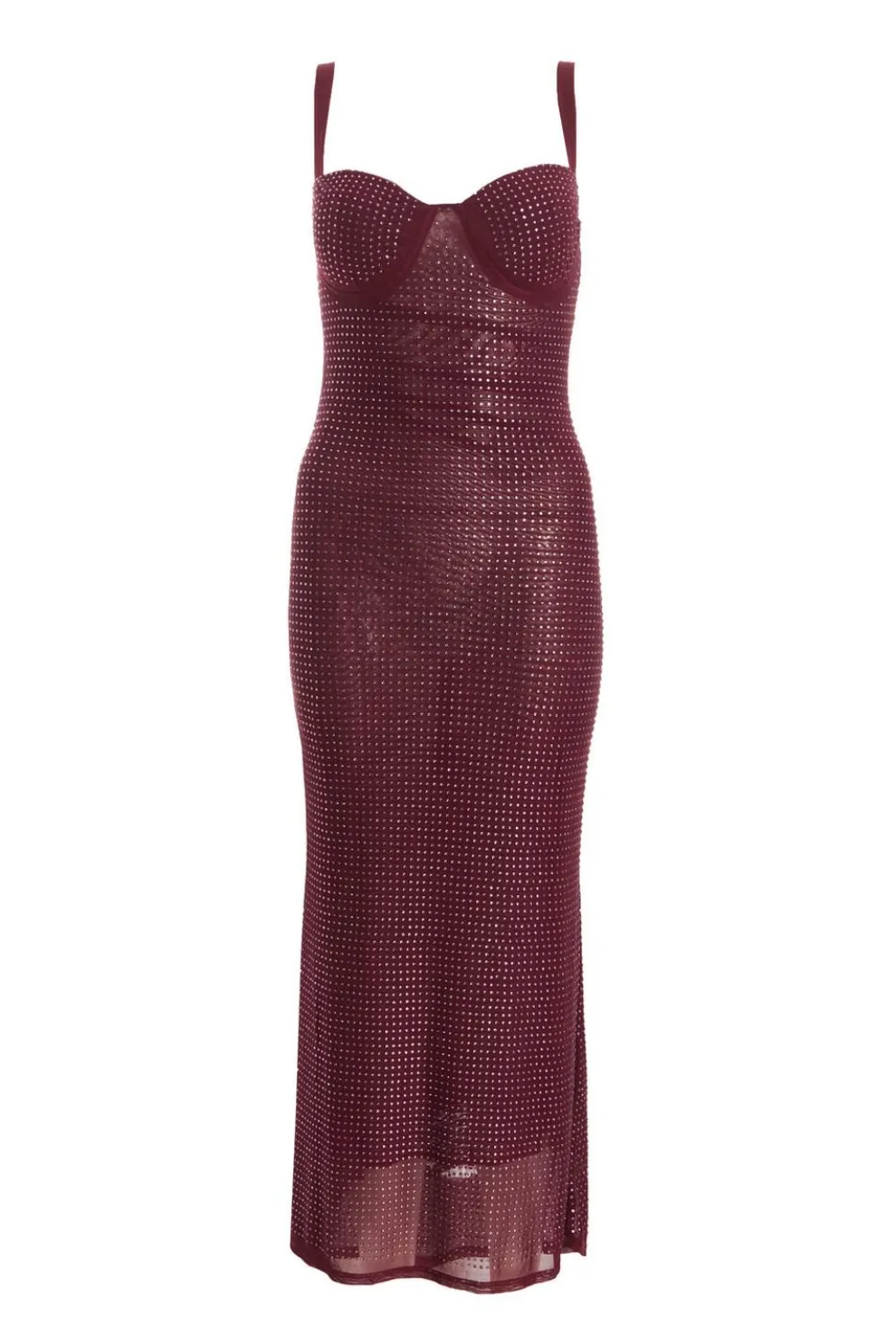 Petite Dark Red Embellished Maxi Dress