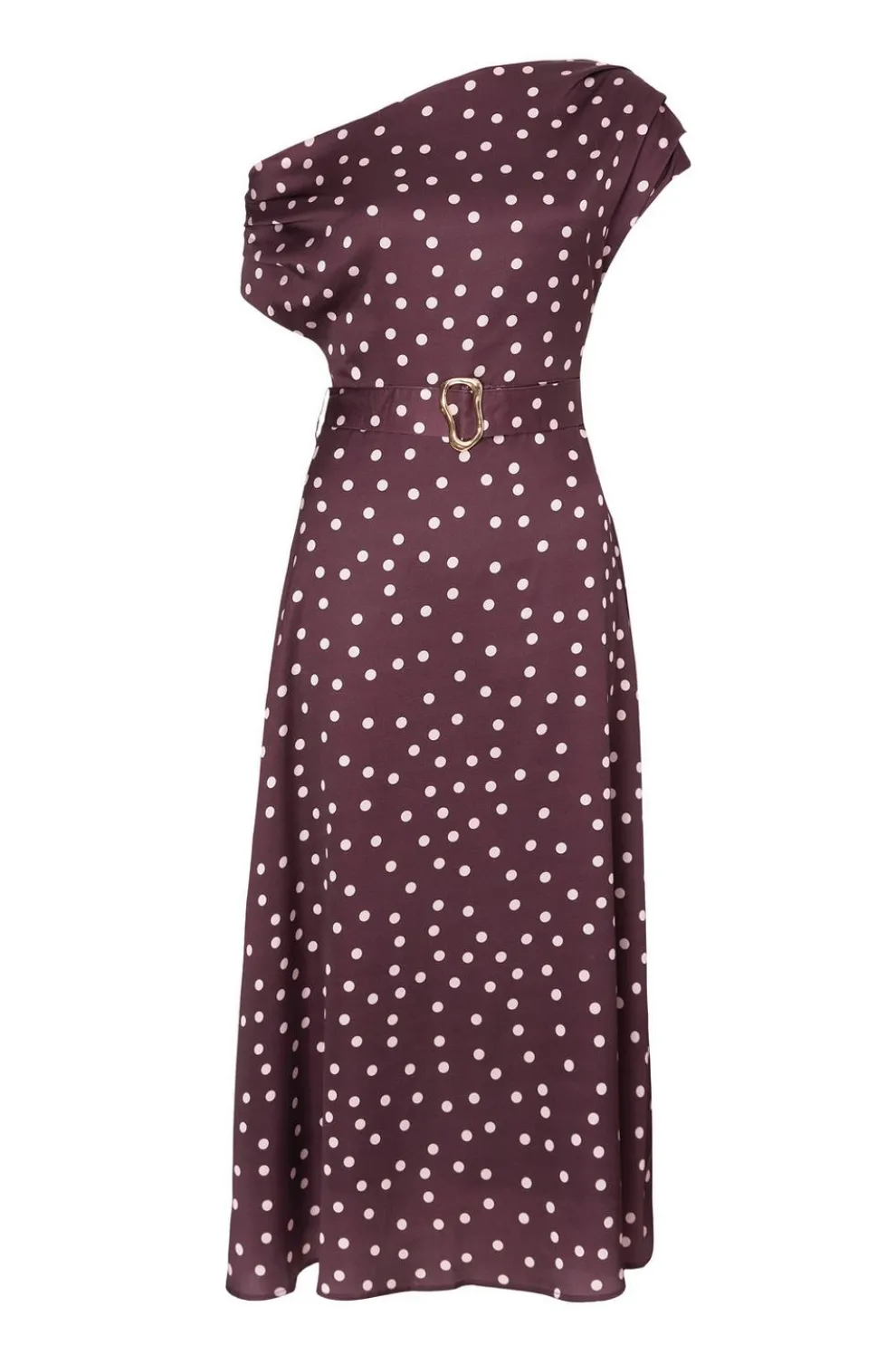Petite Dark Red Polka Dot Midaxi Dress