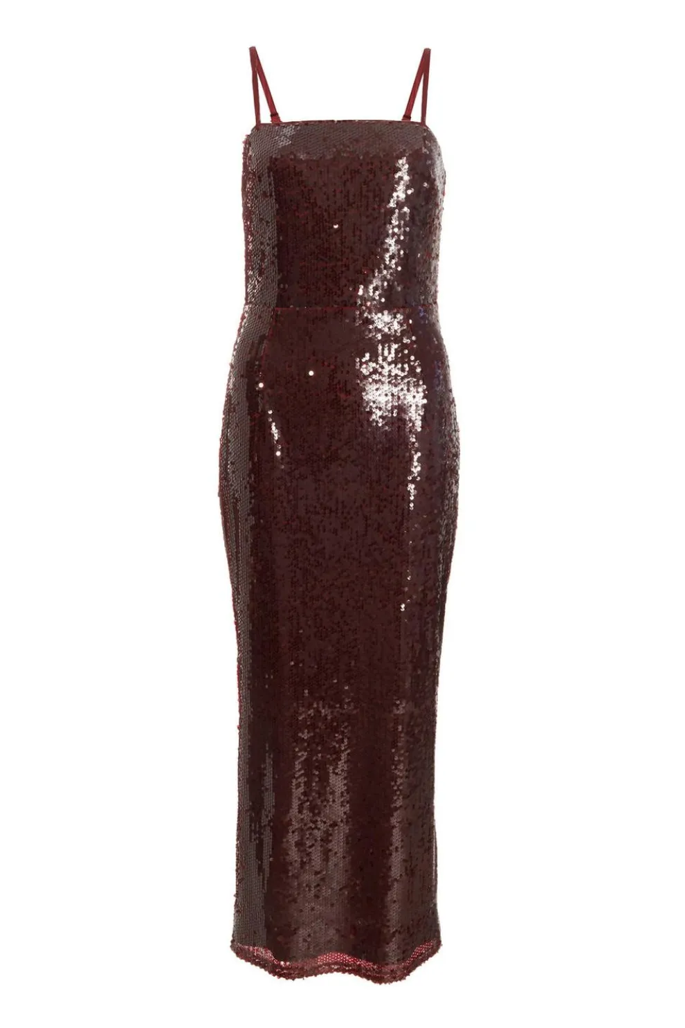 Petite Dark Red Sequin Midaxi Dress