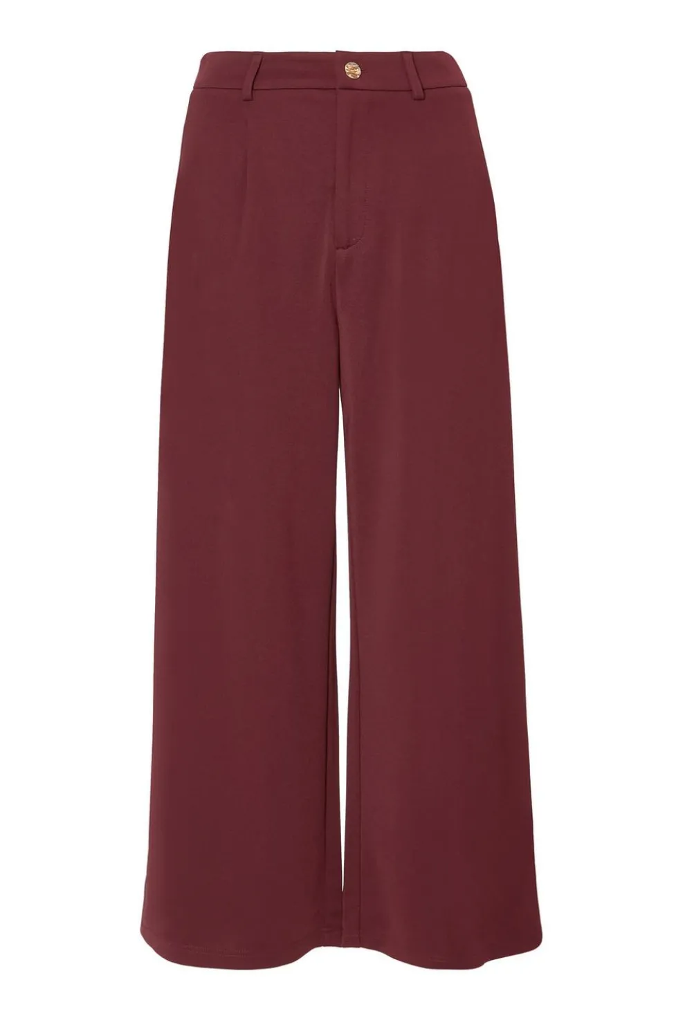 Petite Dark Red Wide Leg Trousers