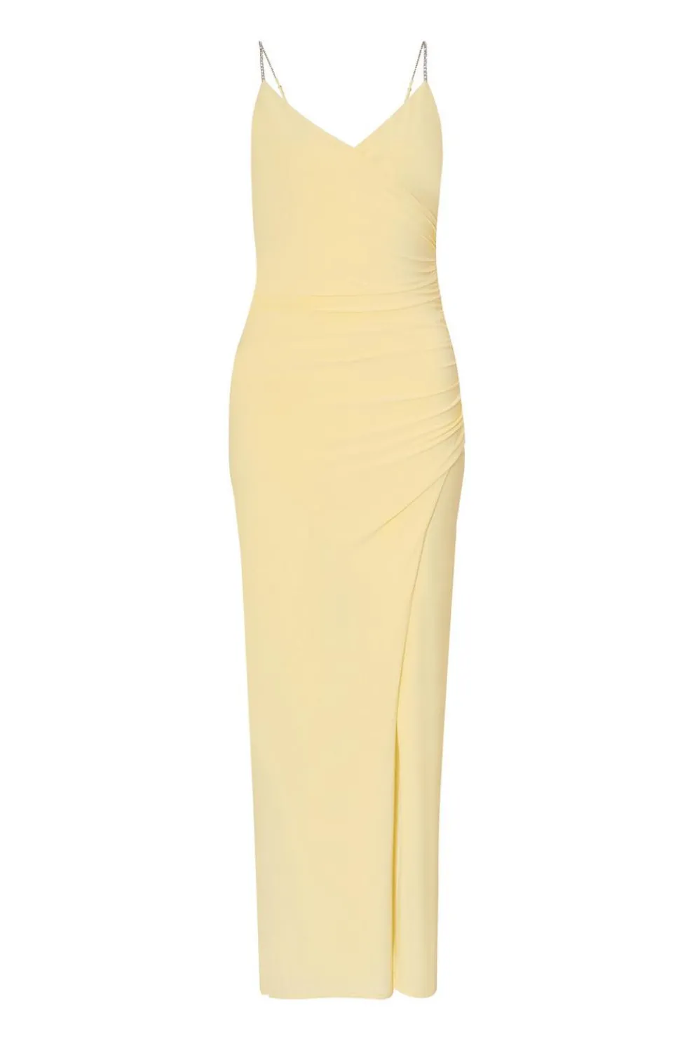 Petite Lemon Diamante Strap Maxi Dress