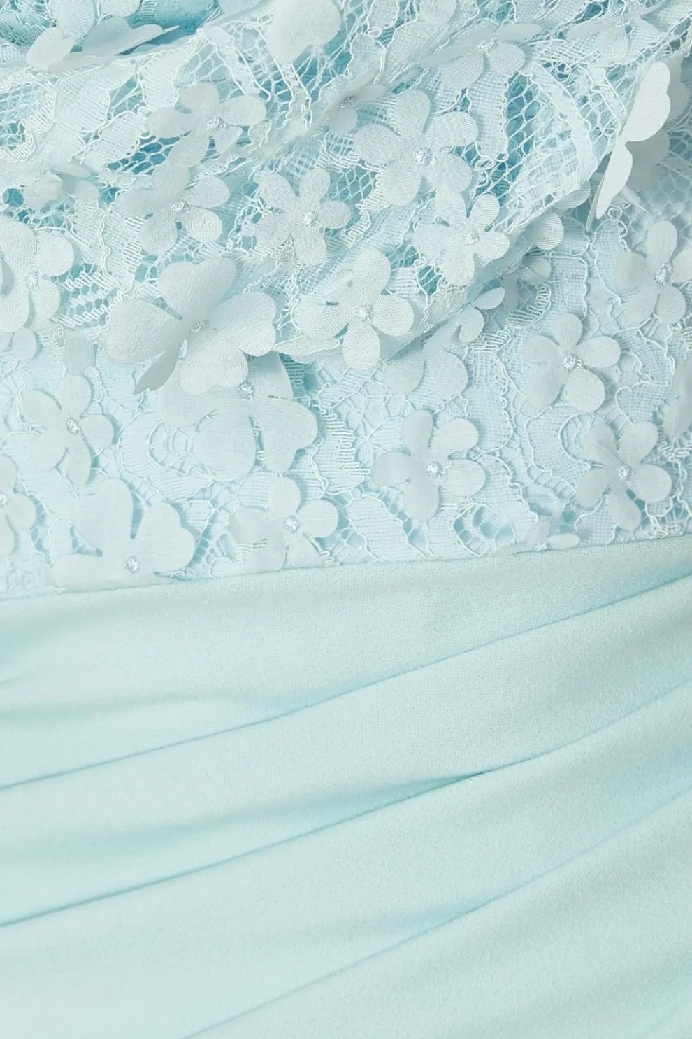 Petite Light Blue Floral Ruched Maxi Dress