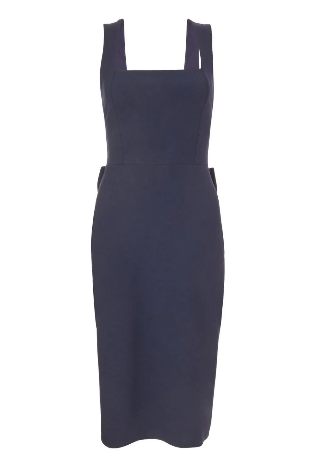 Petite Navy Bow Back Midi Dress