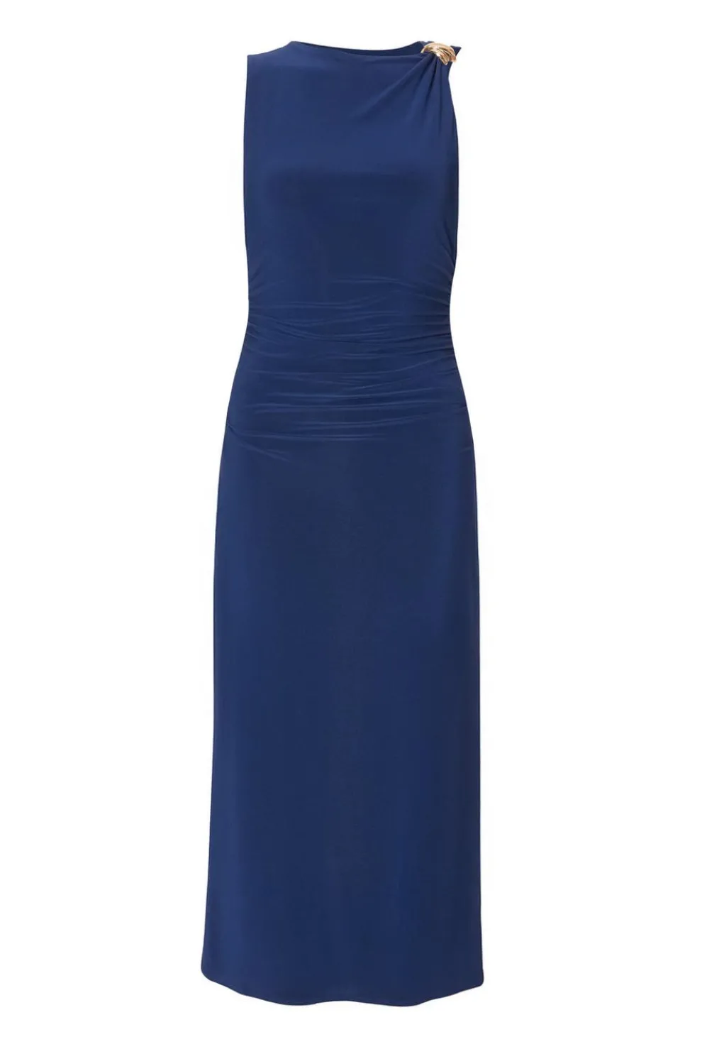 Petite Navy Gold Buckle Midaxi Dress