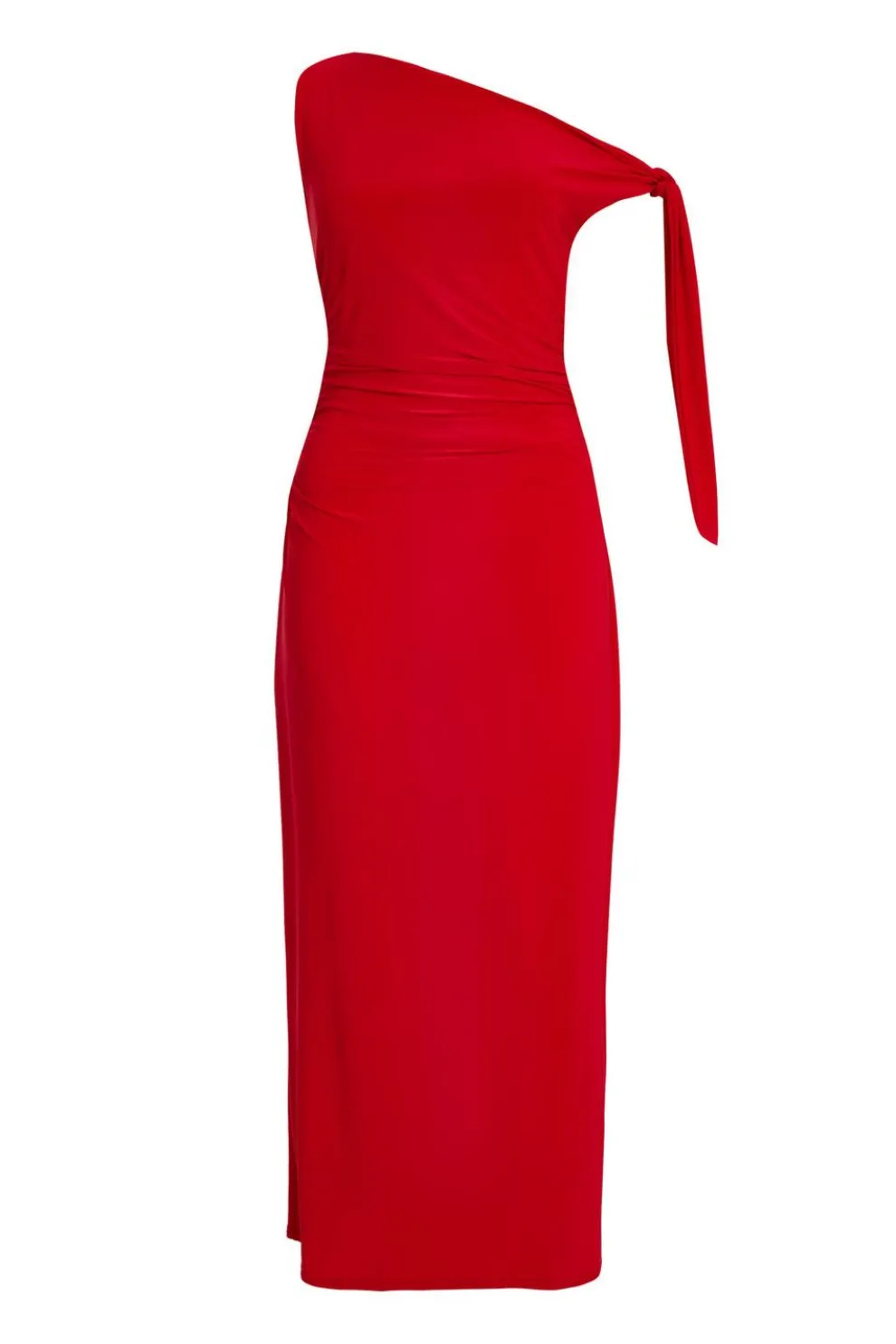 Petite Red Asymmetric Midaxi Dress