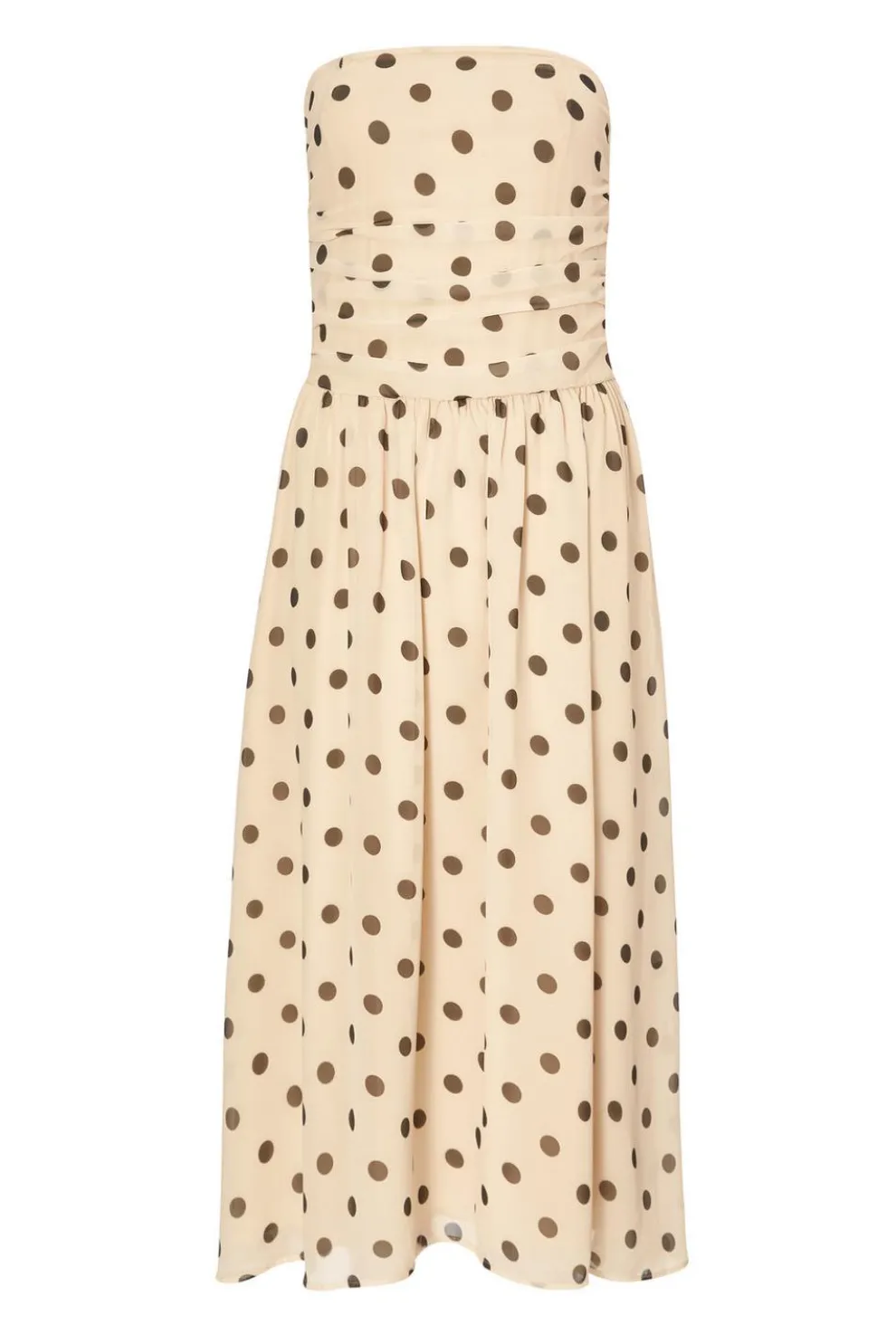 Petite Stone Chiffon Polka Dot Midi Dress