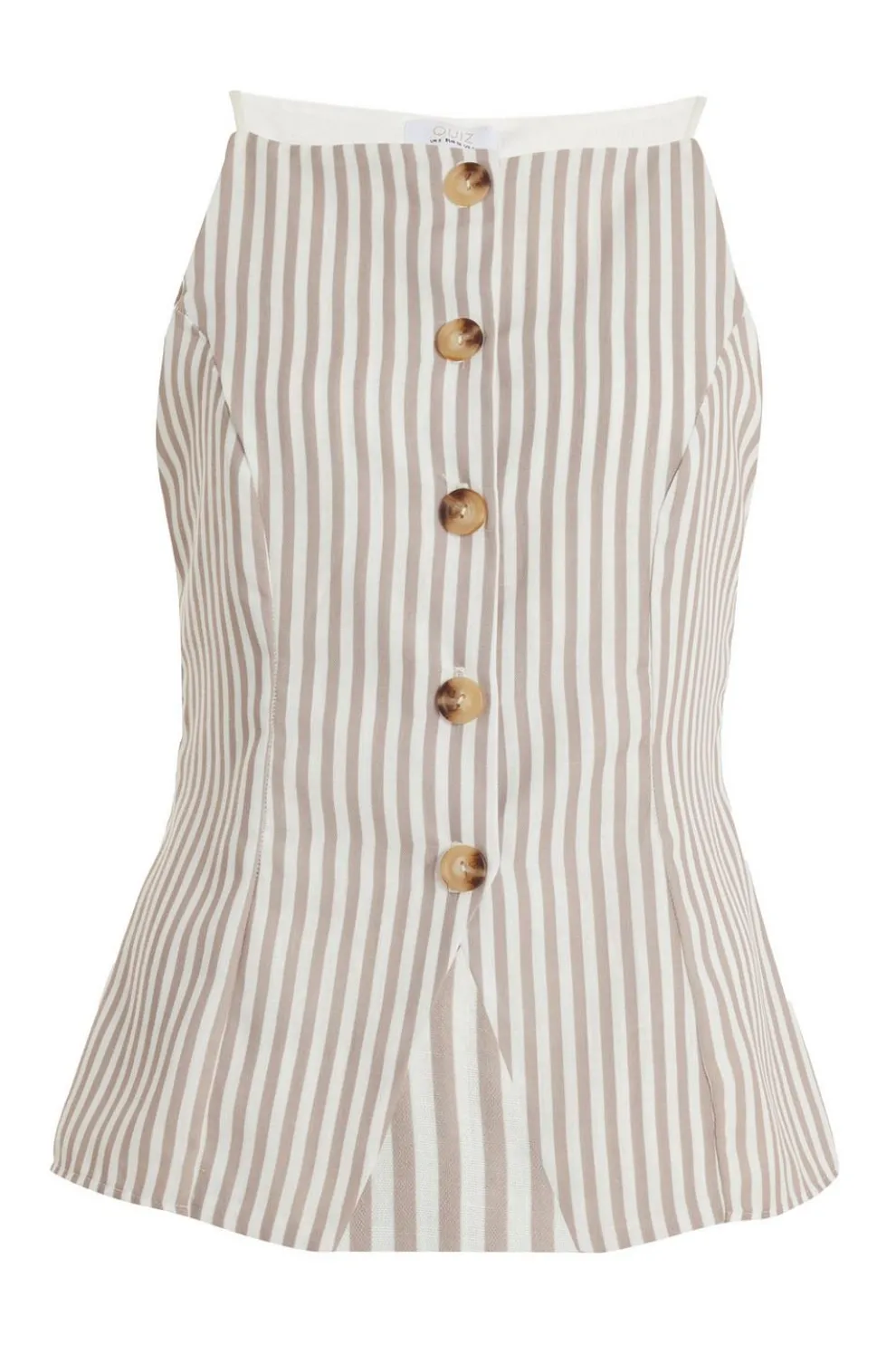 Petite Stone Striped Boat Neck Waistcoat