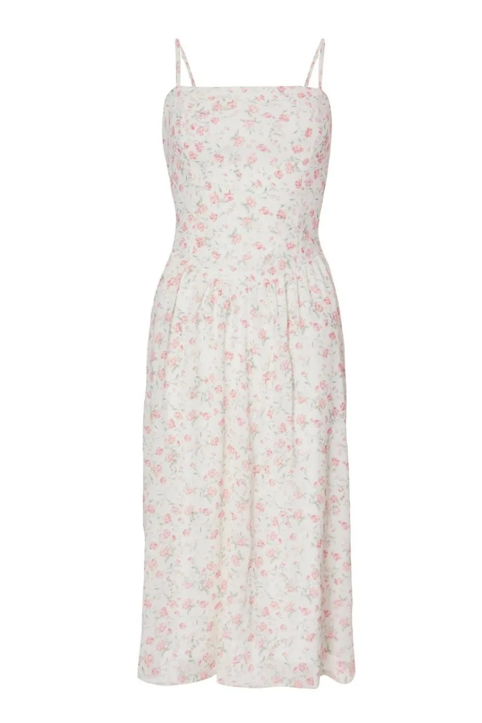 Petite White Floral Print Midi Dress