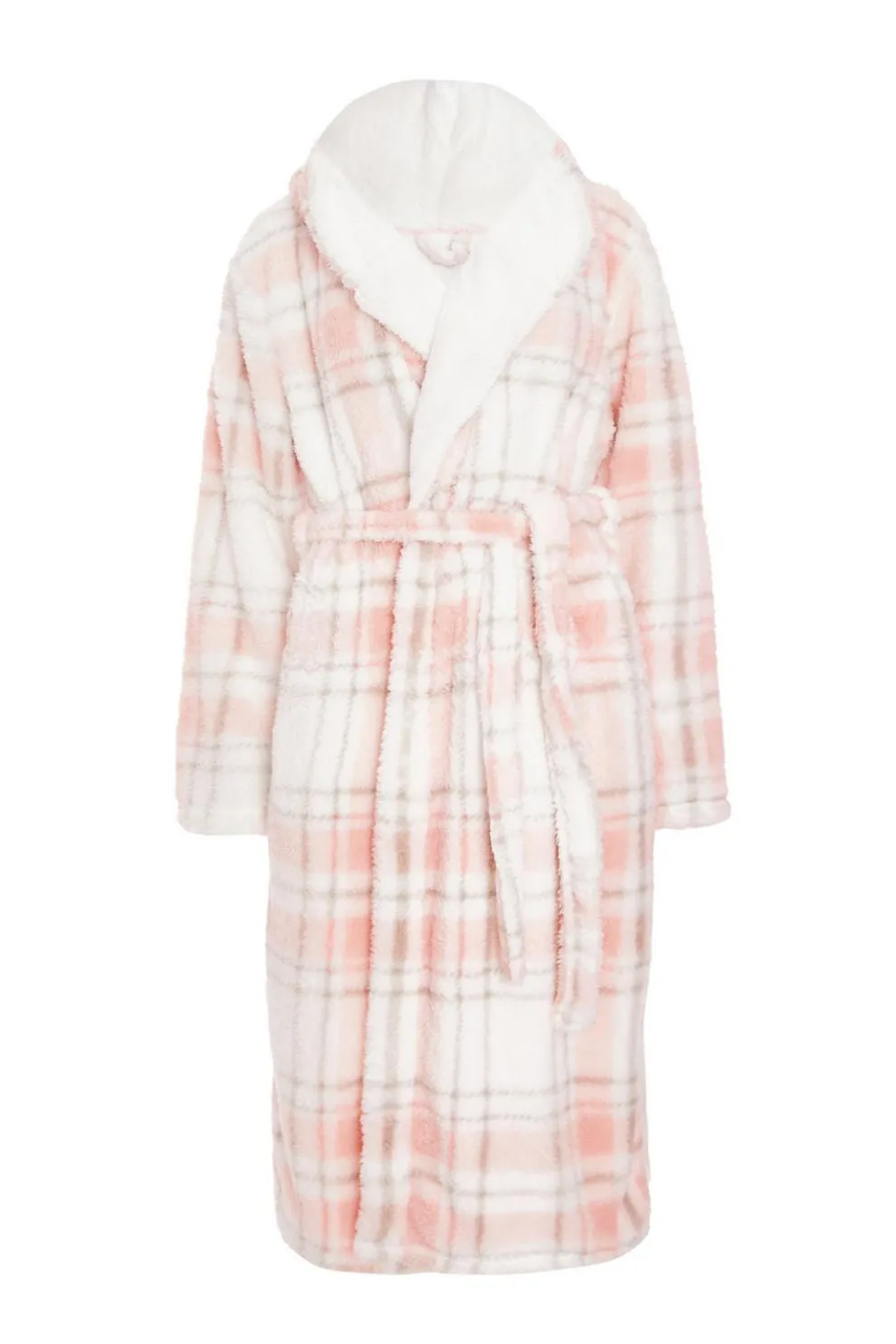 Pink Check Print Robe
