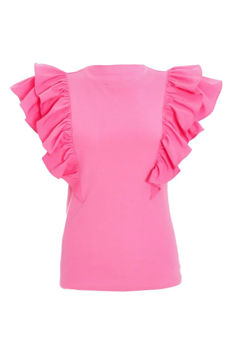 Pink Double Frill Sleeve Top