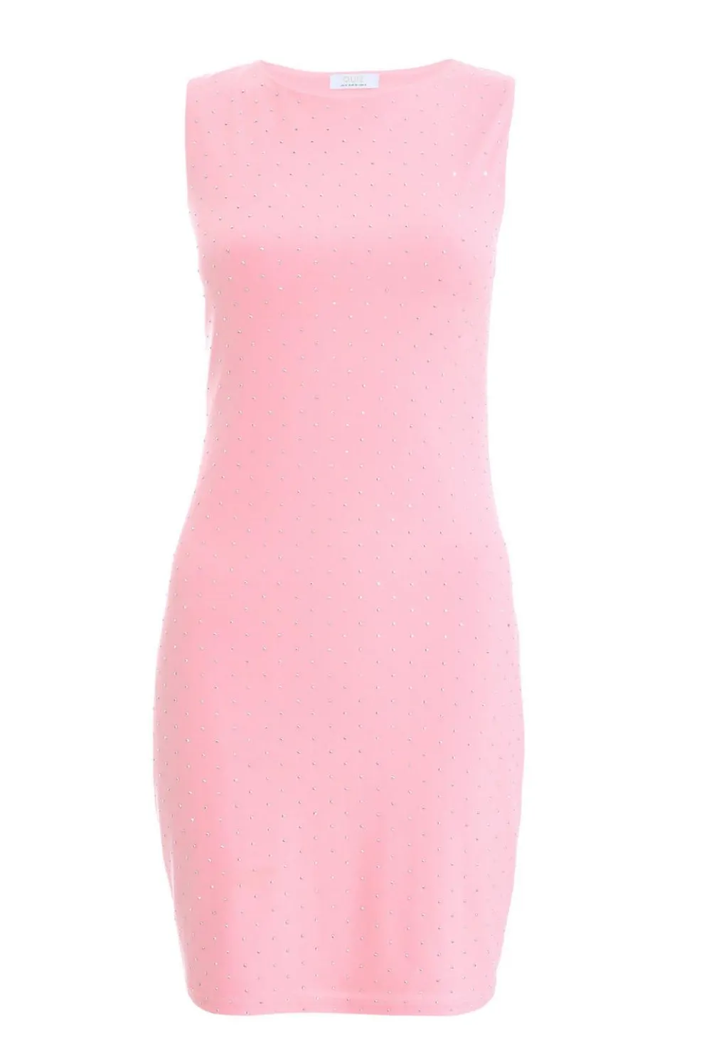 Pink Embellished Bodycon Mini Dress
