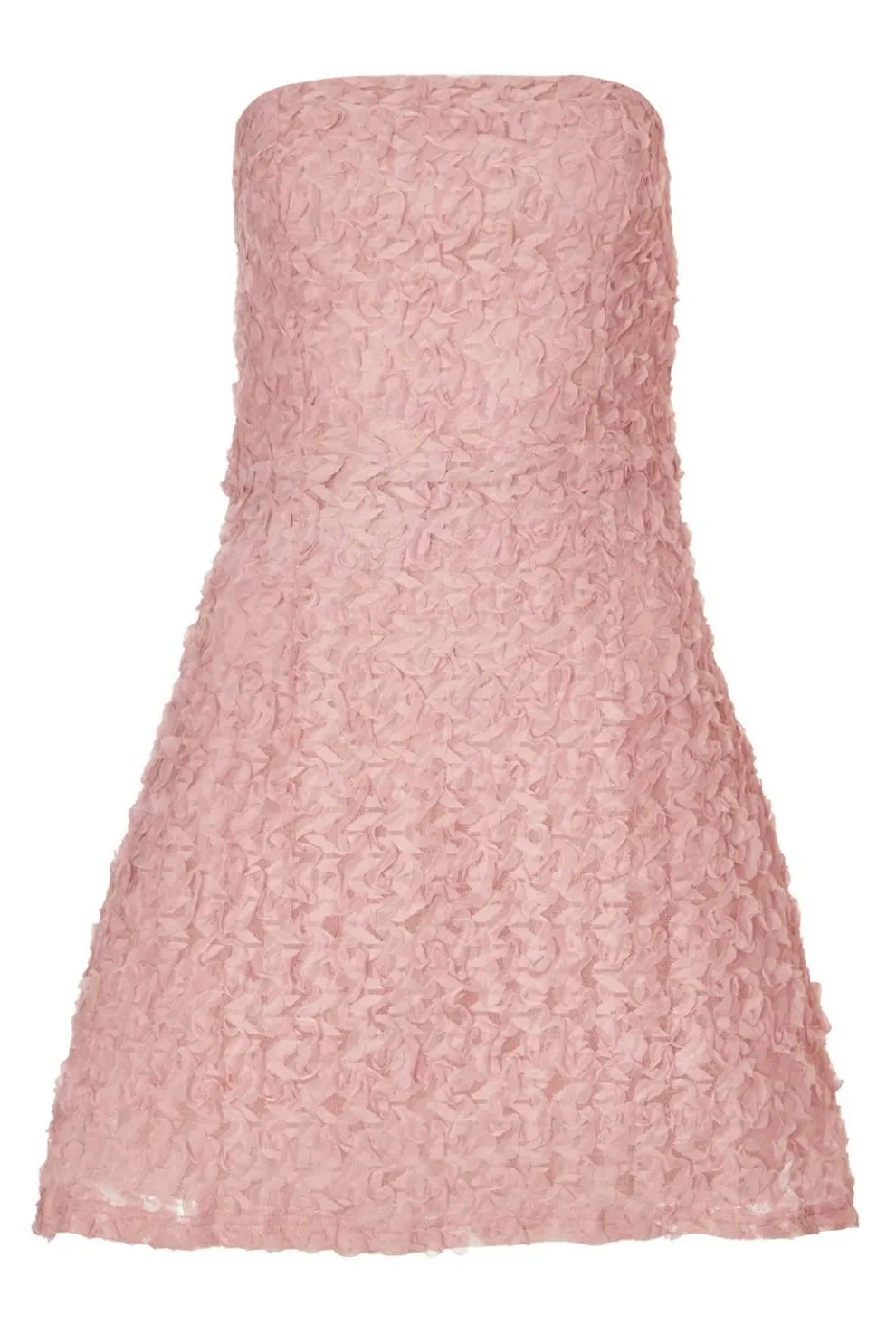 Pink Floral Bandeau Mini Dress