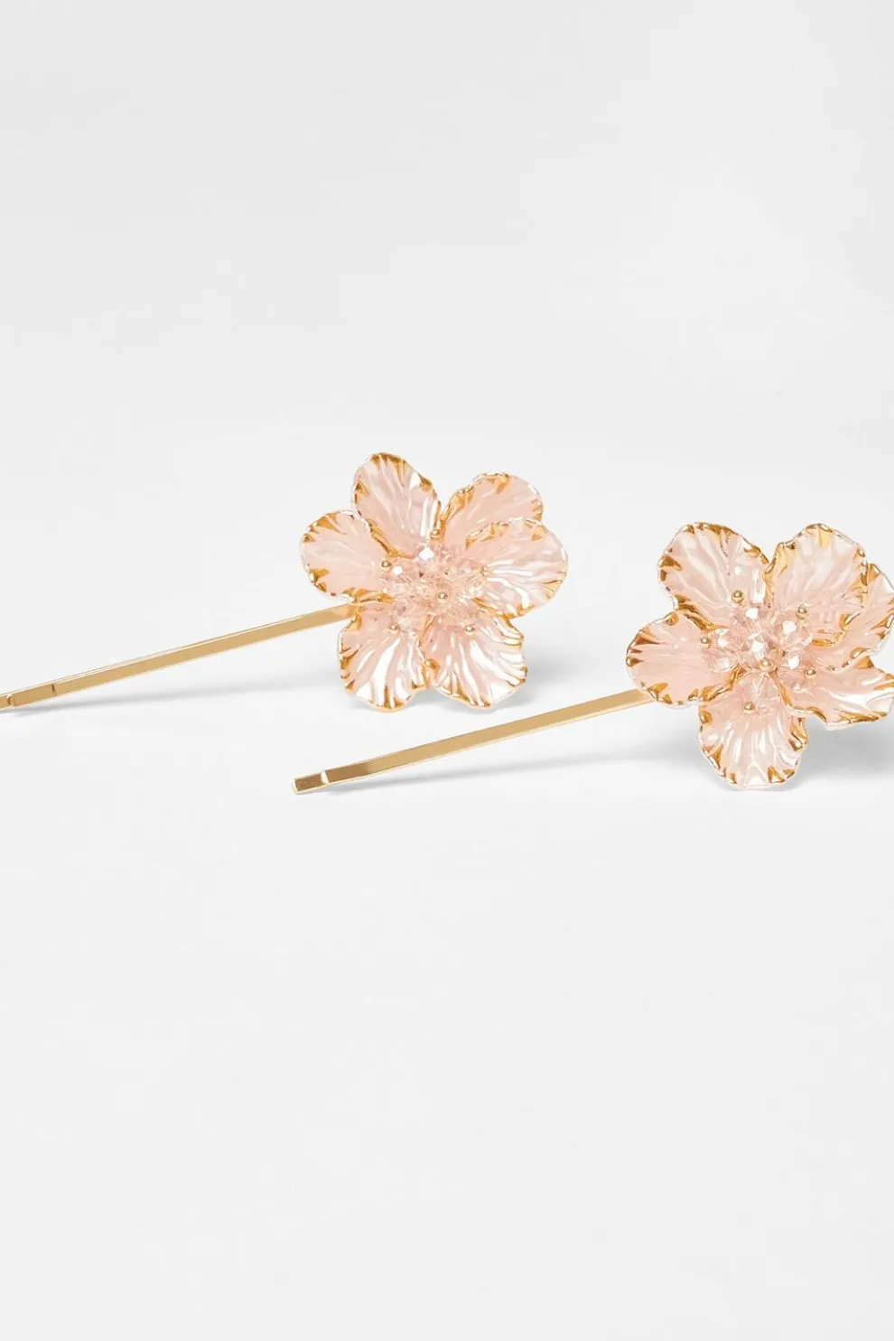 Pink Floral Hair Slides
