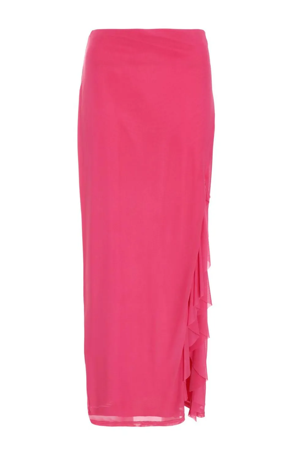 Pink Frill Maxi Skirt
