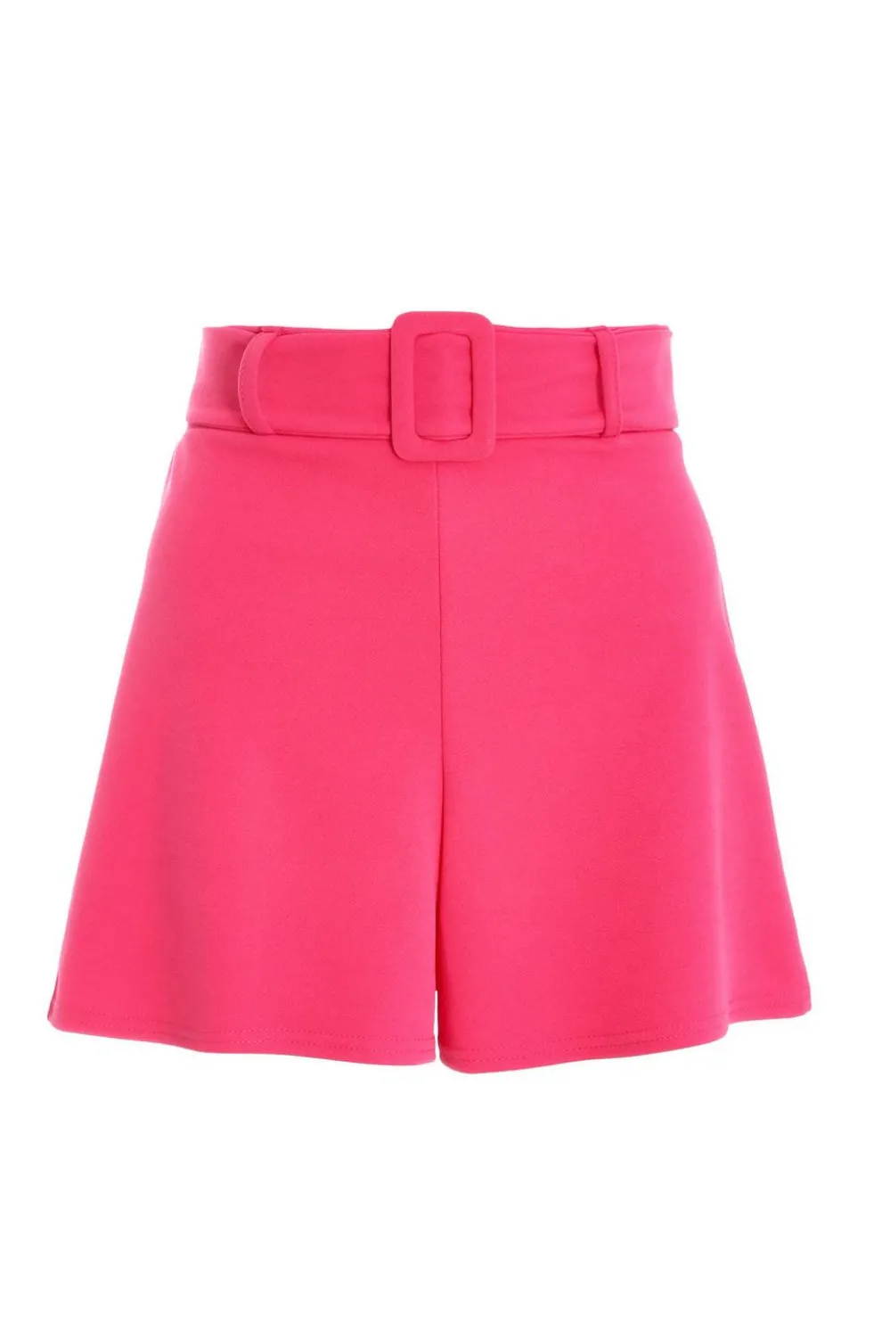 Pink High Waisted Belted Shorts