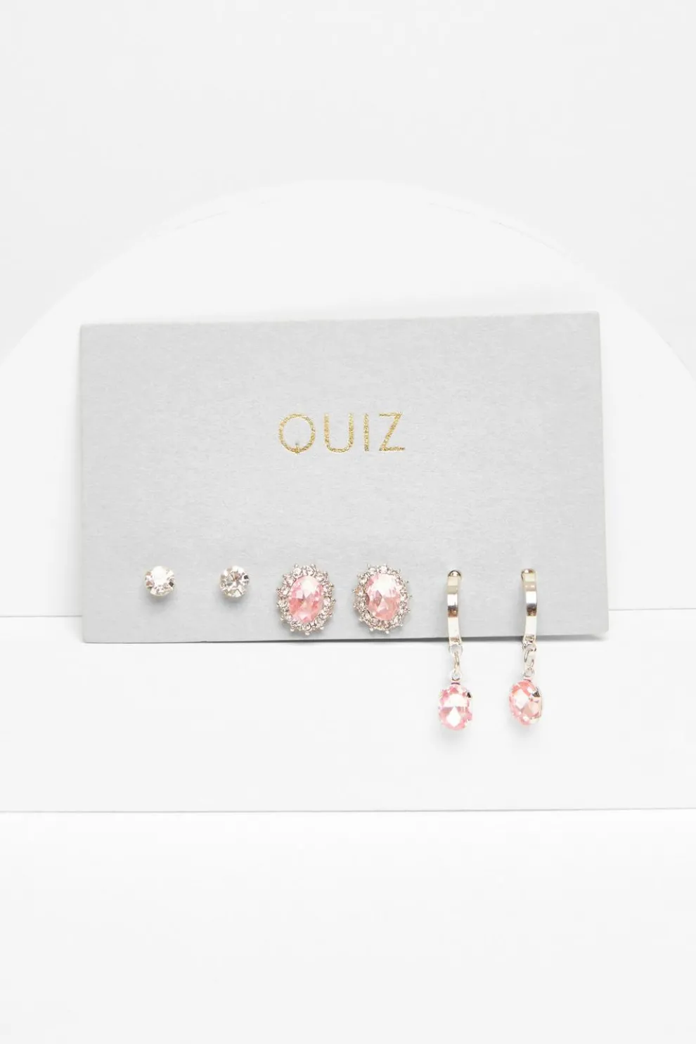Pink Jewel Earring Set
