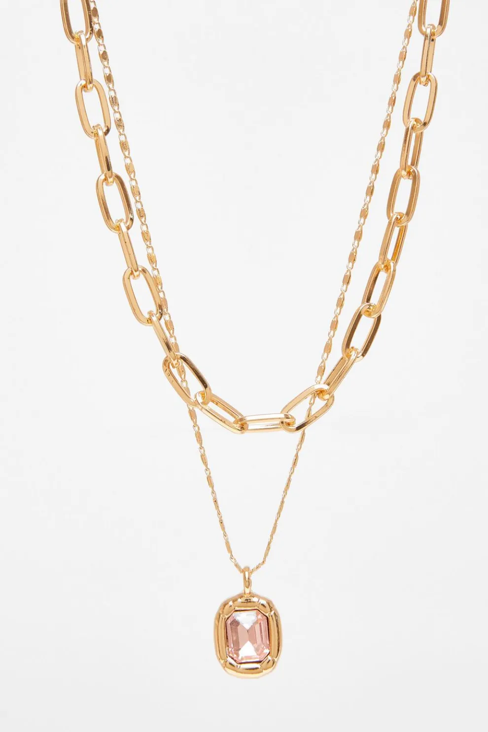 Pink Jewel Layered Necklace