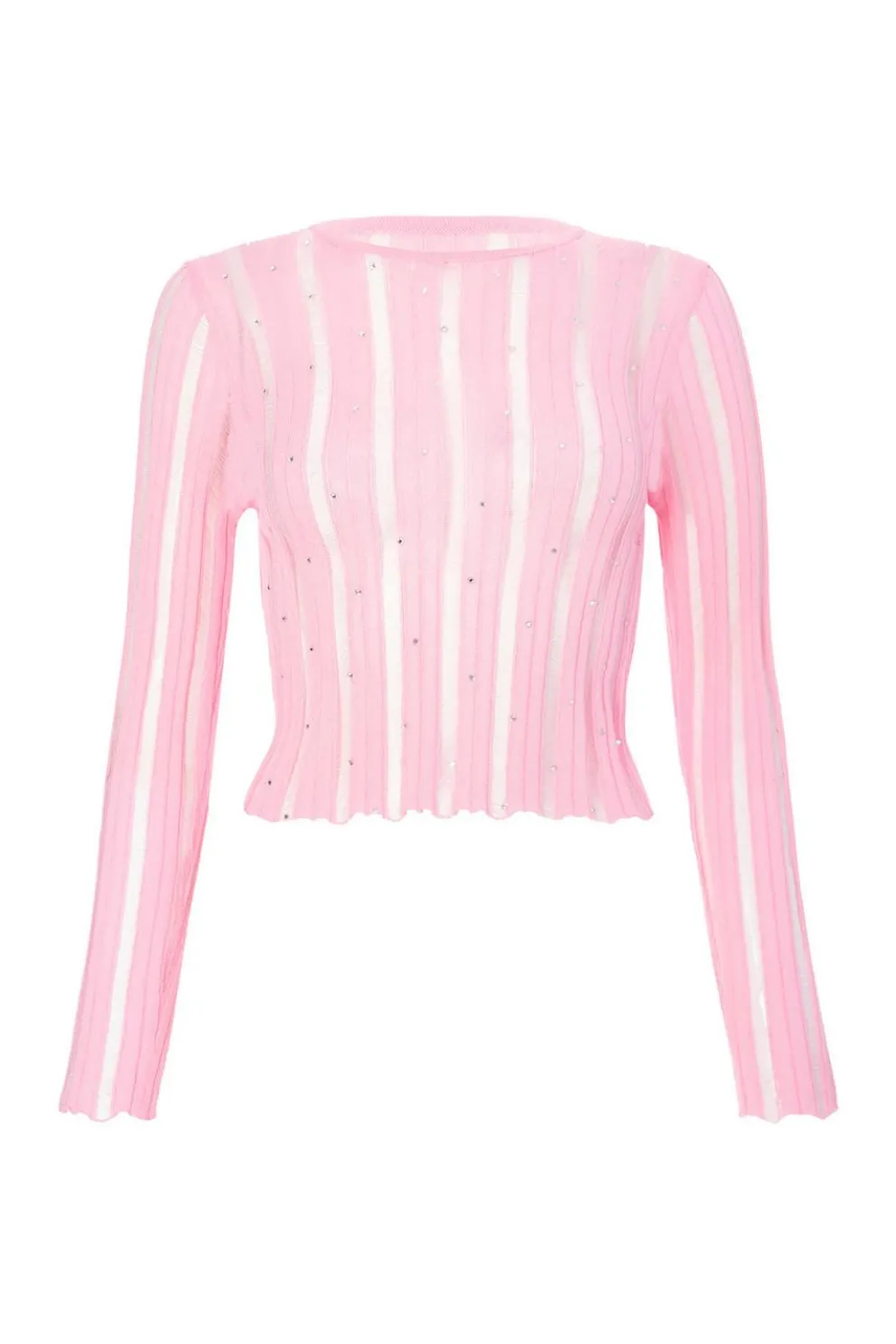Pink Knitted Diamante Jumper