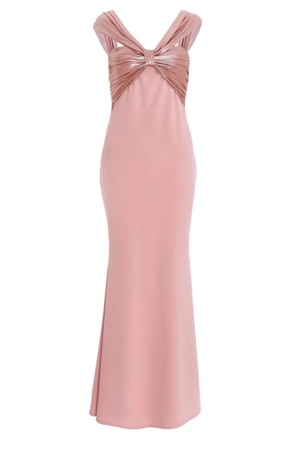 Pink Knot Front Maxi Dress
