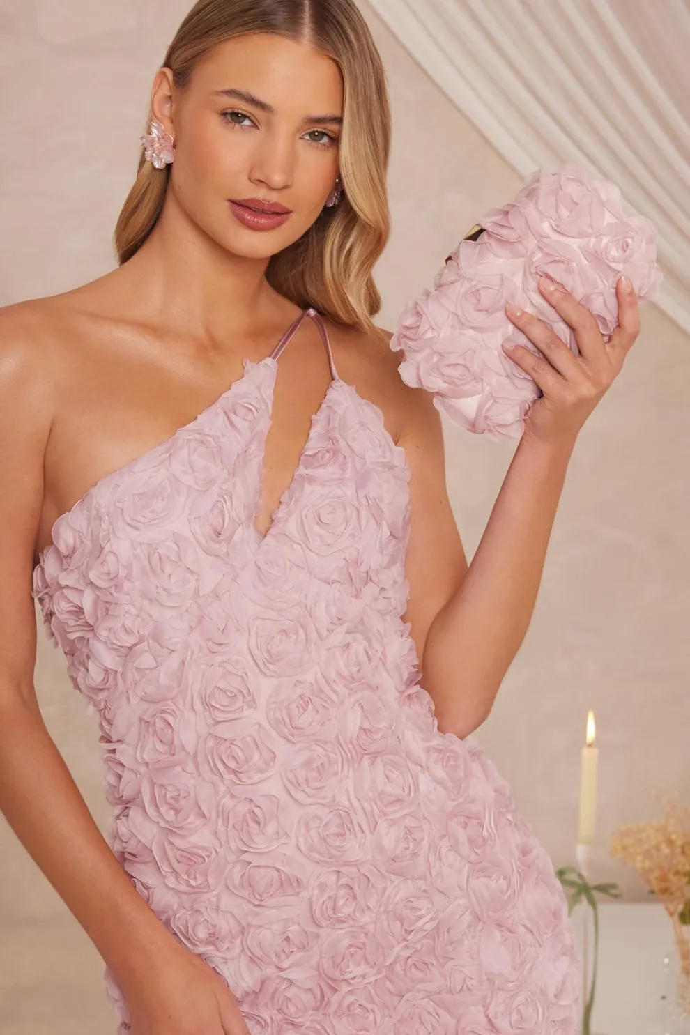 Pink Organza Rose Box Bag