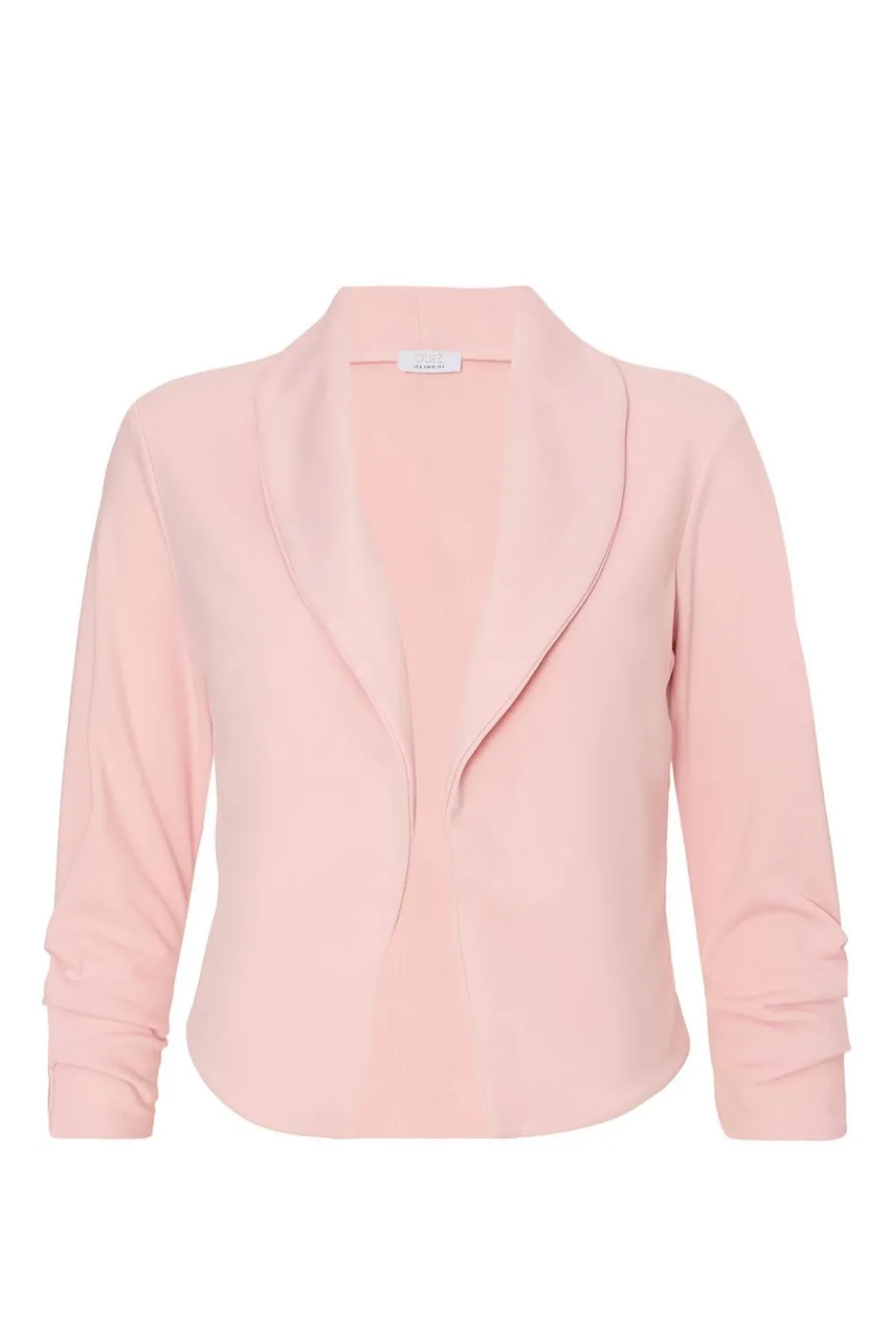 Pink Shawl Collar Crop Jacket