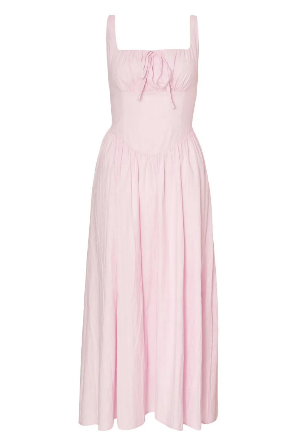 Pink Textured Midaxi Dress
