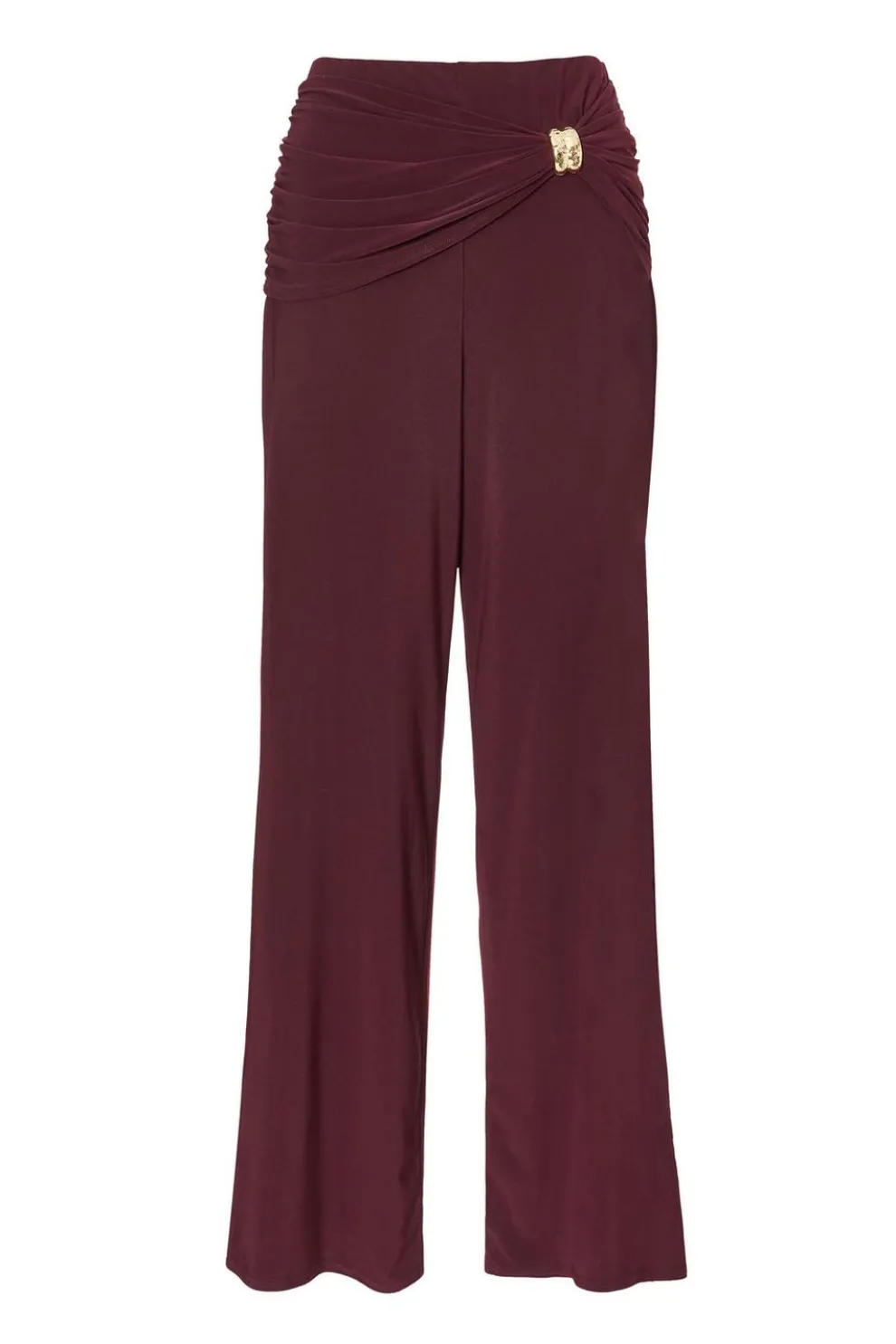 Plum Buckle Wide Leg Trousers
