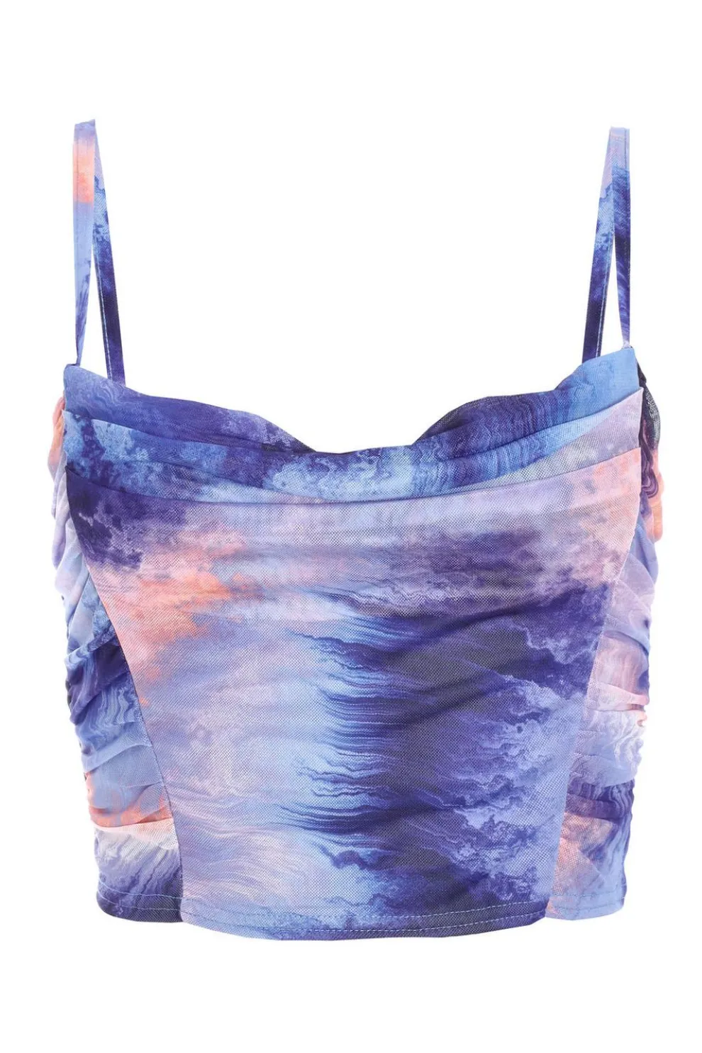 Purple Mesh Tie Dye Top