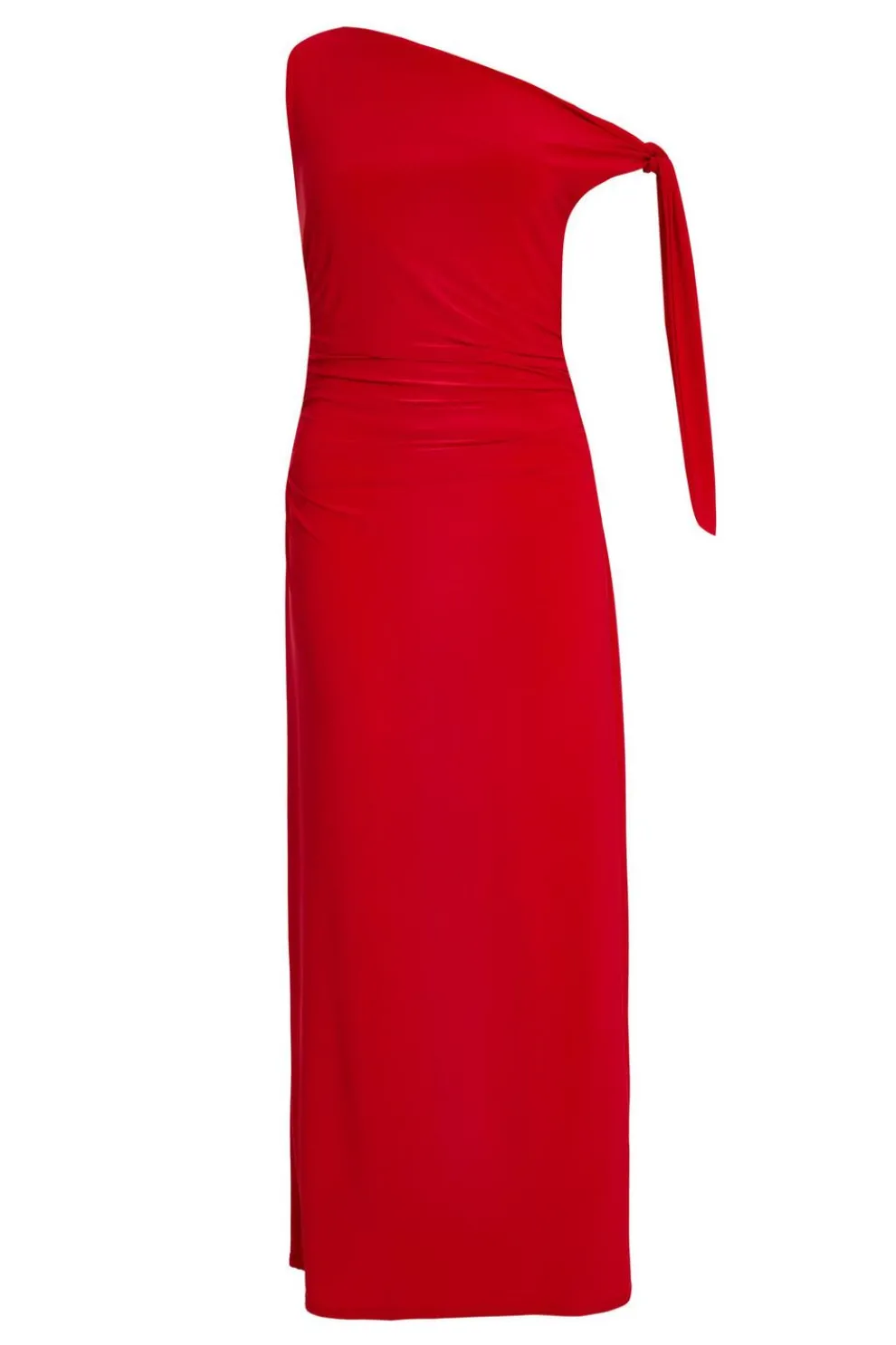 Red Asymmetric Midaxi Dress