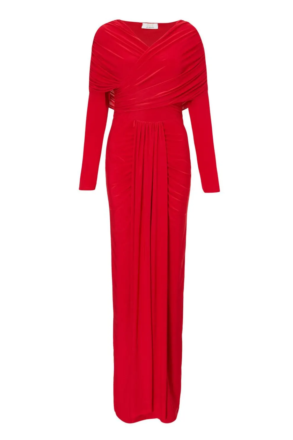 Red Draped Maxi Dress