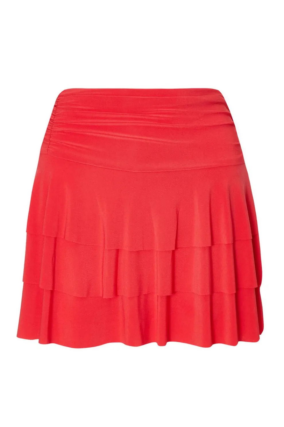 Red Layered Hem Mini Skort
