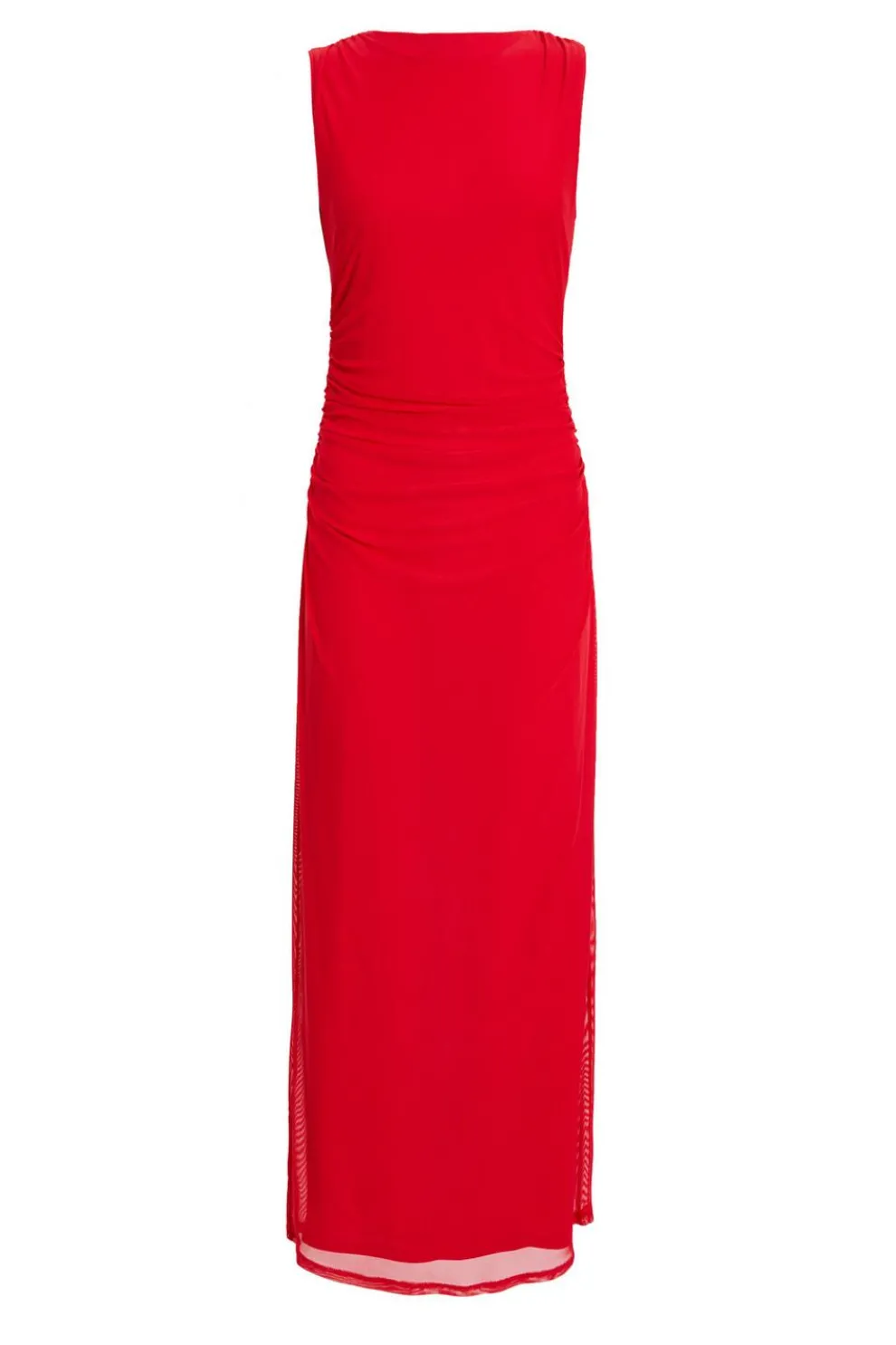 Red Mesh Midaxi Dress