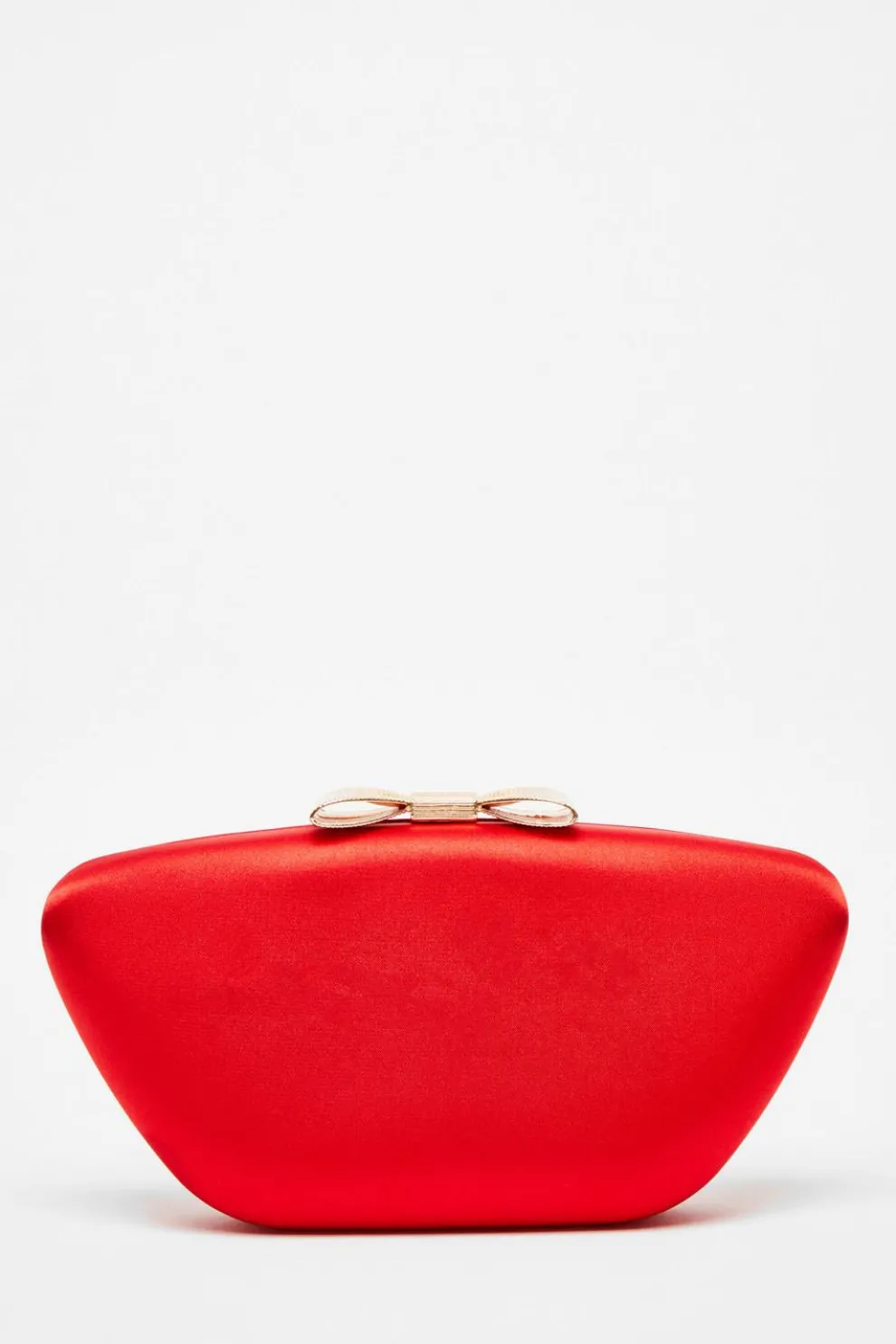 Red Satin Bow Detail Box Bag