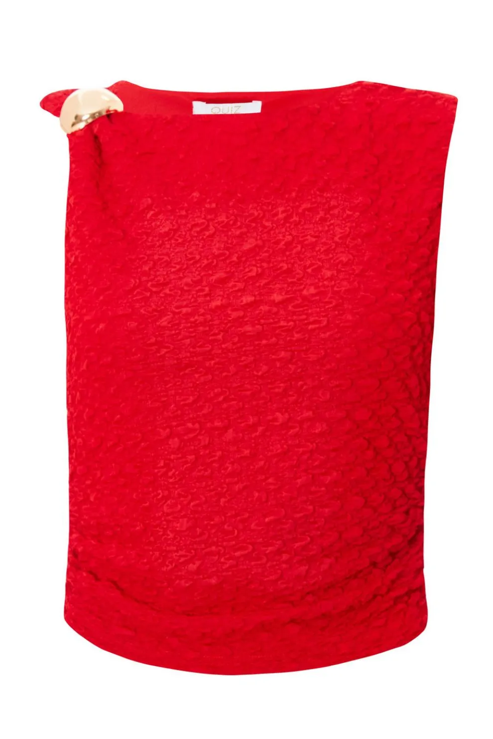 Red Textured Crop Top